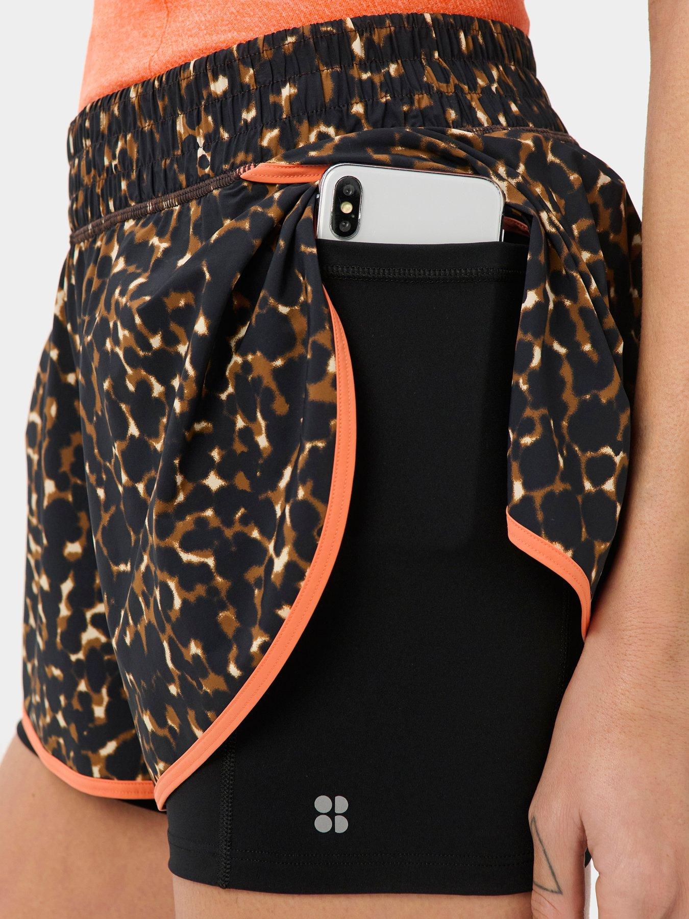 Image 4 of 5 of Sweaty Betty Womens Training Get Set 2-In-1 Multi-Train Shorts Contrast Binding - Brown