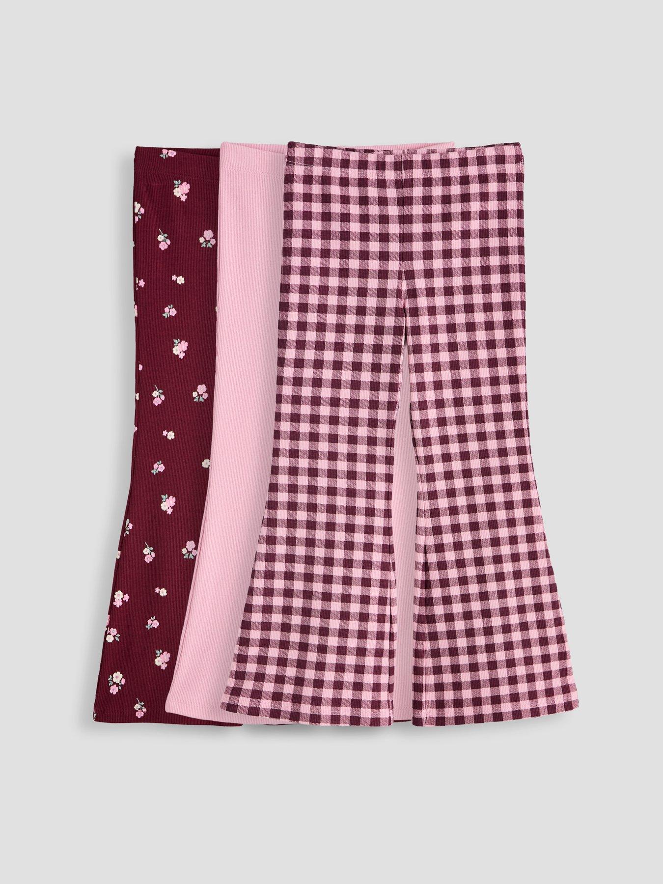 Image 1 of 5 of The Very Collection Girls 3 Pack Ribbed Flare Leggings - Multi
