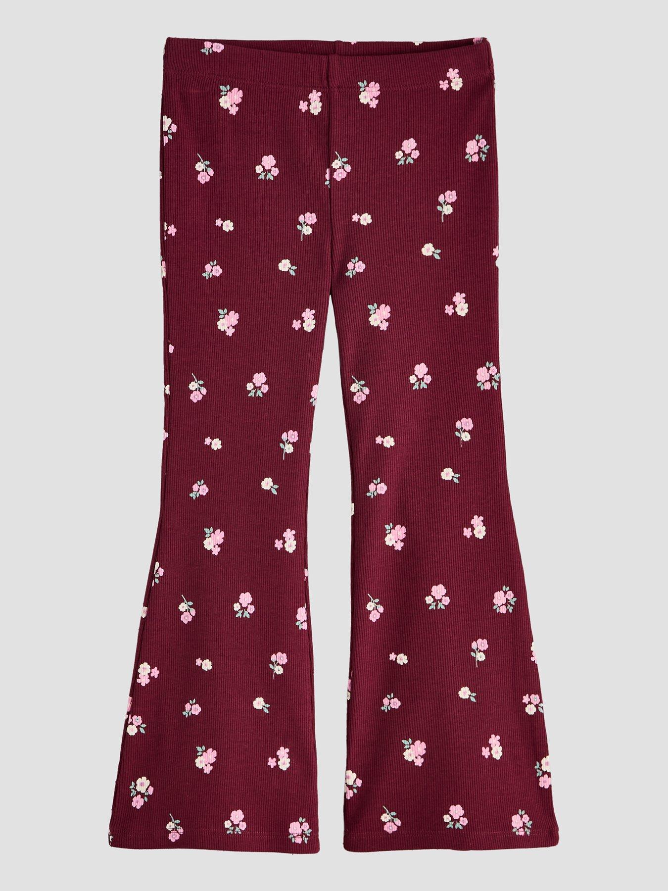 Image 2 of 5 of The Very Collection Girls 3 Pack Ribbed Flare Leggings - Multi