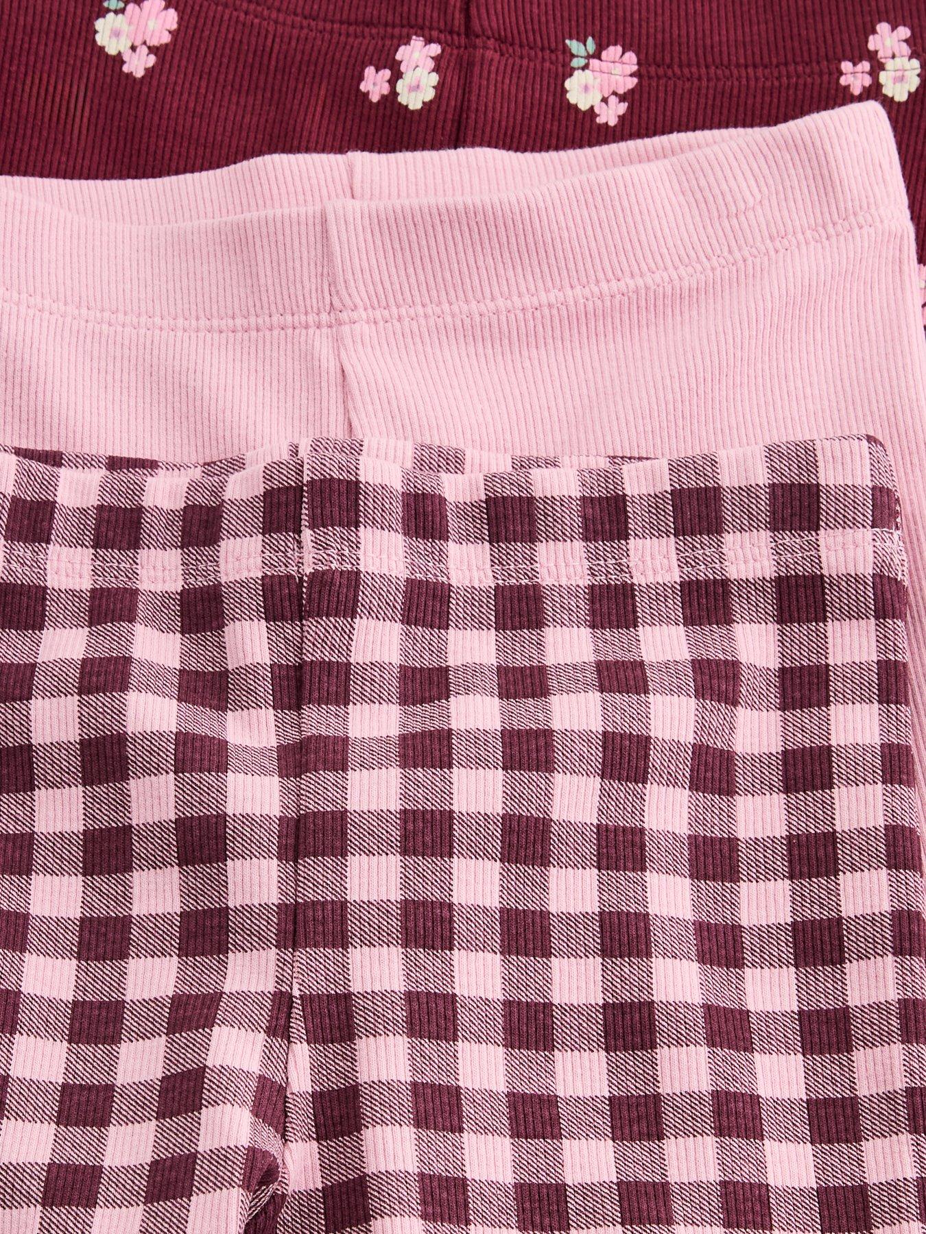 Image 4 of 5 of The Very Collection Girls 3 Pack Ribbed Flare Leggings - Multi