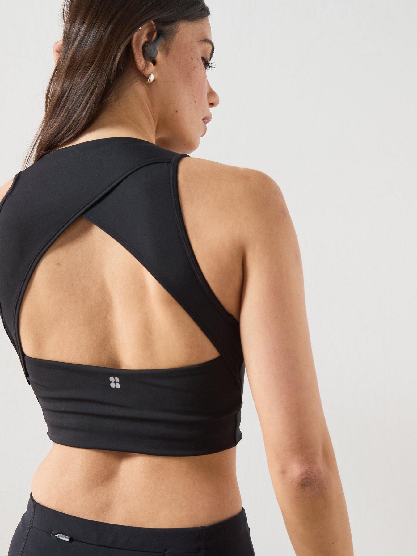Image 2 of 6 of Sweaty Betty Womens Training All Day Wrap Longline Bra - Black