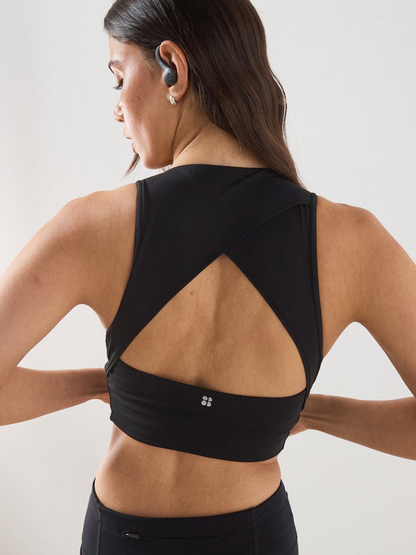 Image 5 of 6 of Sweaty Betty Womens Training All Day Wrap Longline Bra - Black