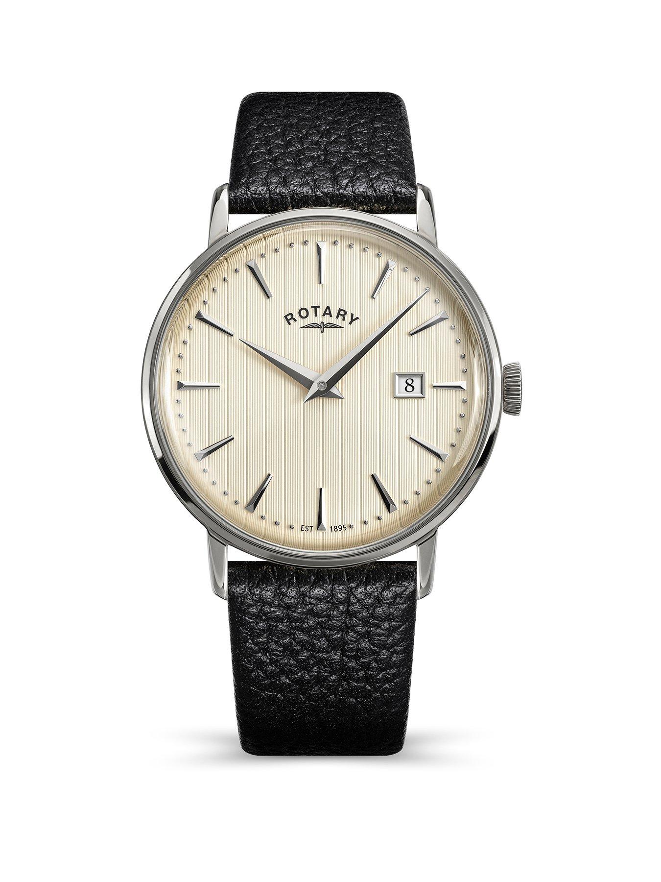 Image 1 of 6 of Rotary Rotary Men's SS Black Strap Cream Dial 50m