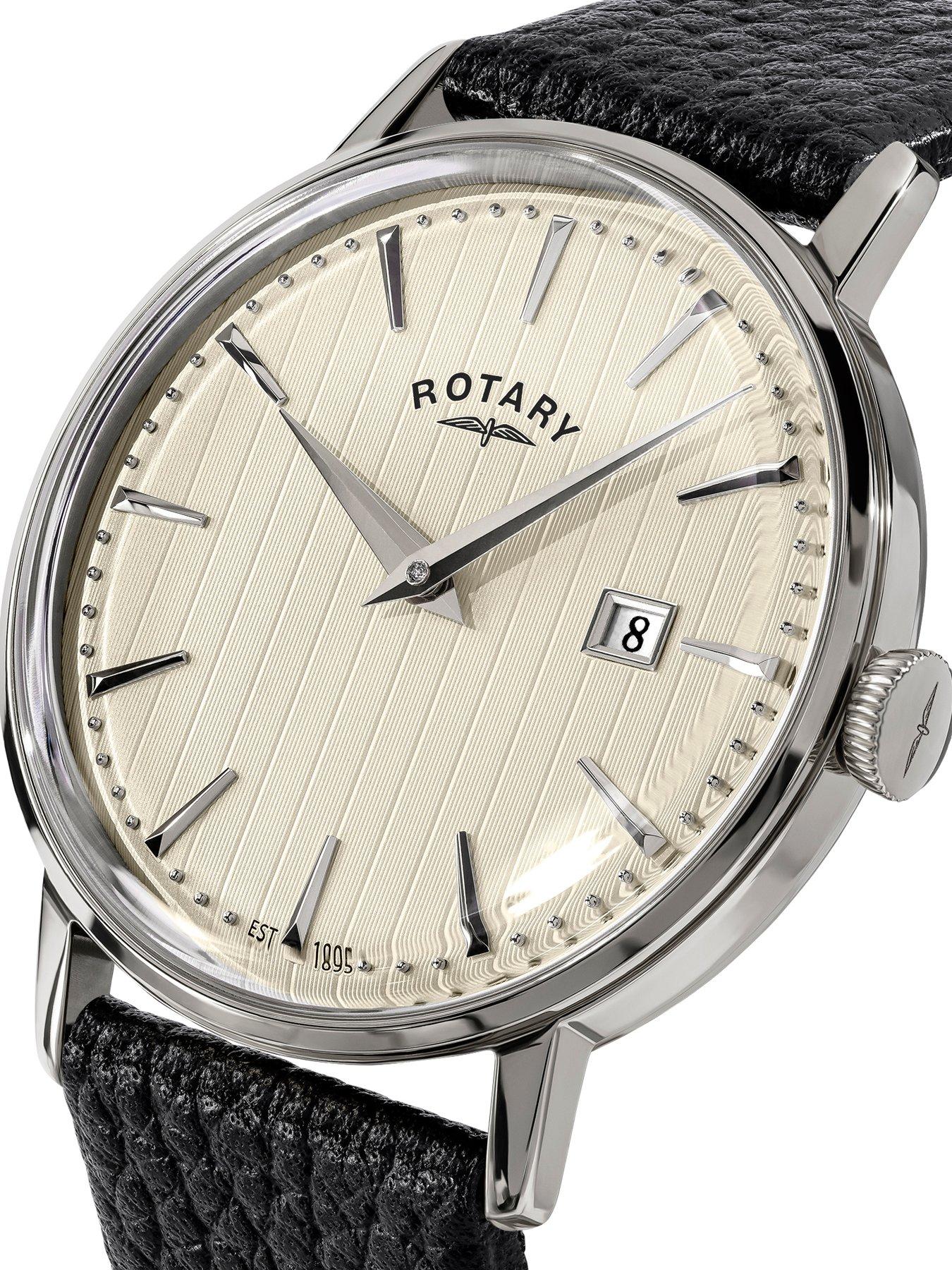 Image 2 of 6 of Rotary Rotary Men's SS Black Strap Cream Dial 50m