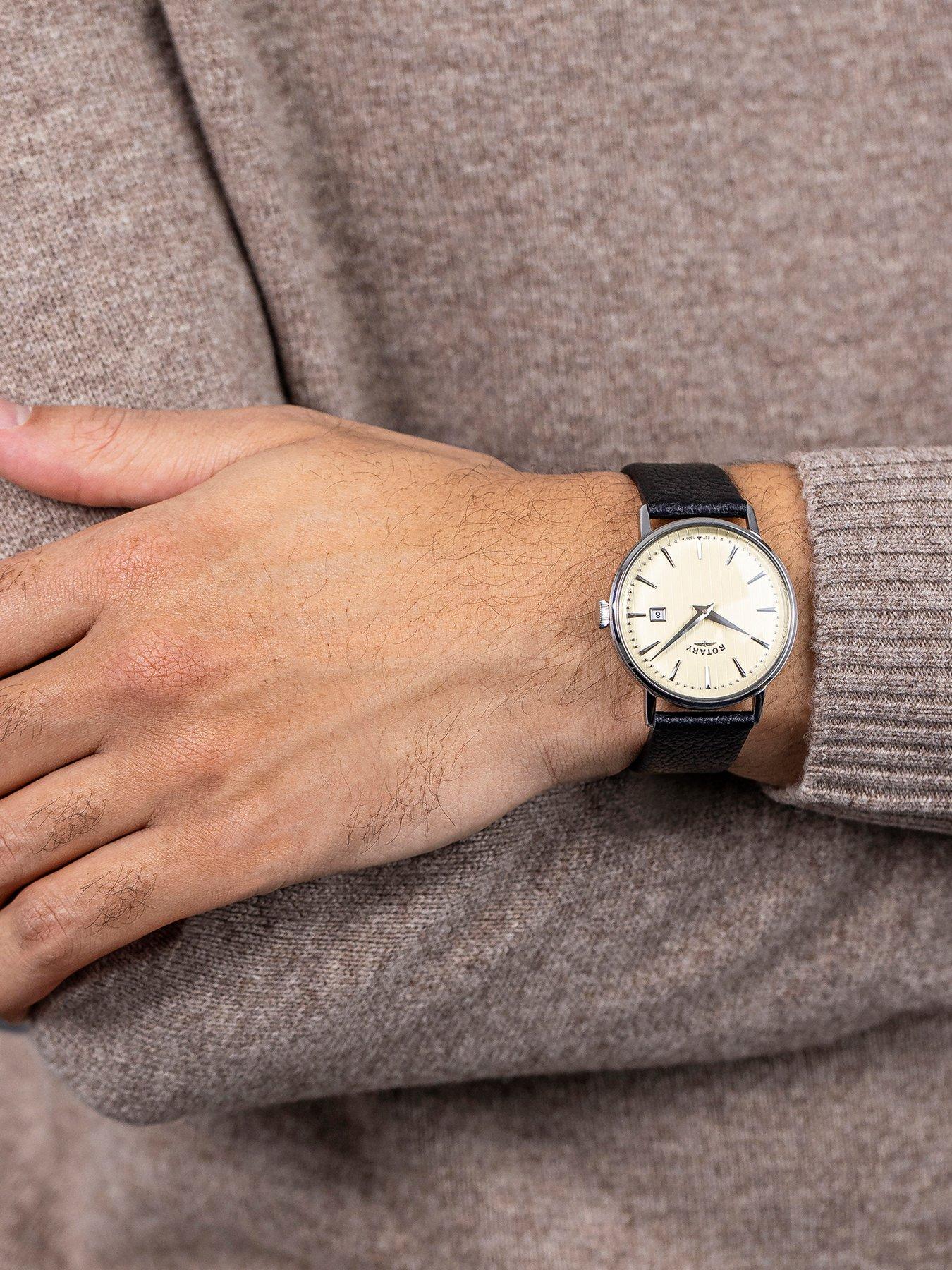 Image 3 of 6 of Rotary Rotary Men's SS Black Strap Cream Dial 50m