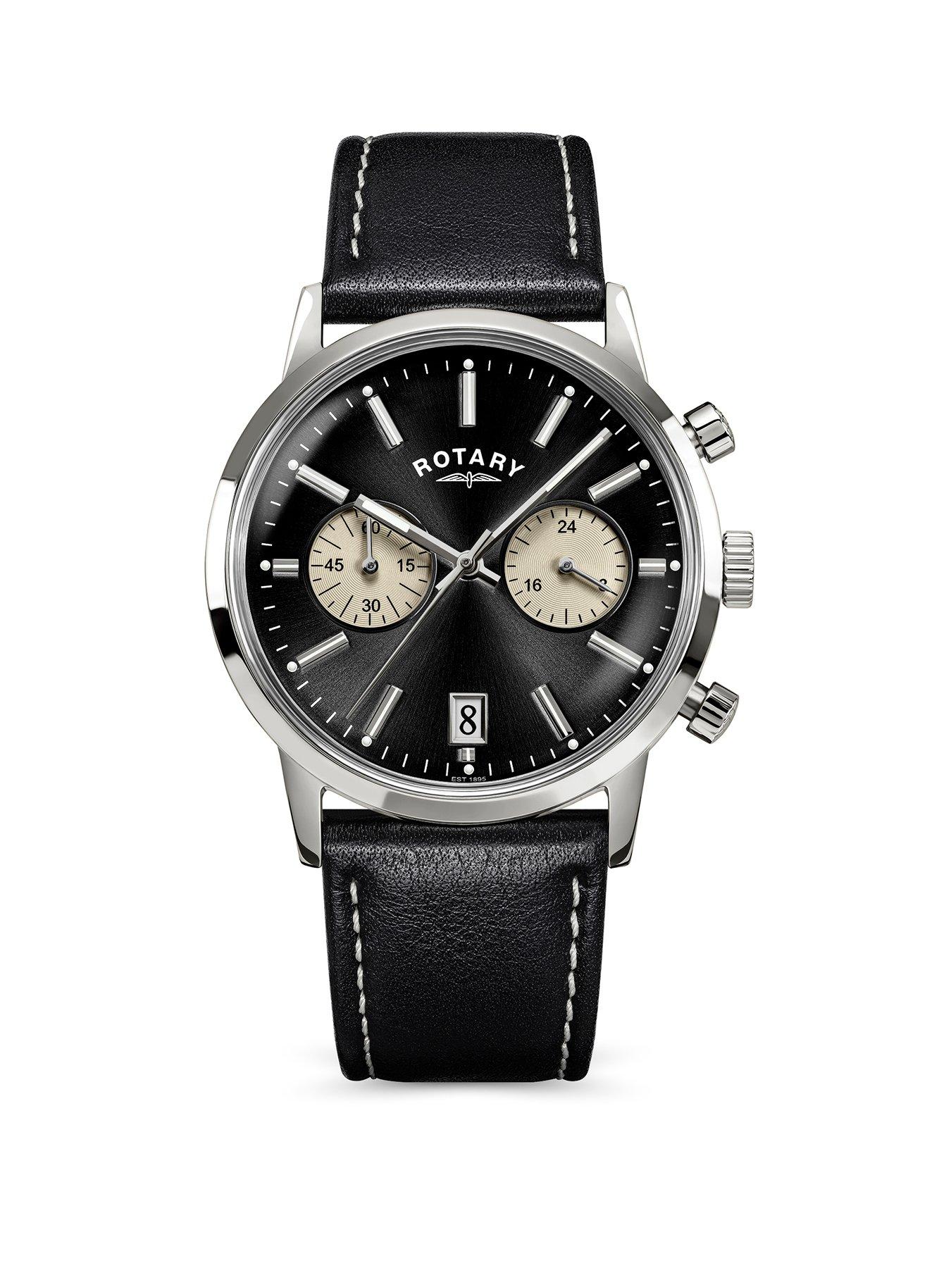 Image 1 of 6 of Rotary Rotary Men's SS Chronograph Black Strap Black Dial 50m