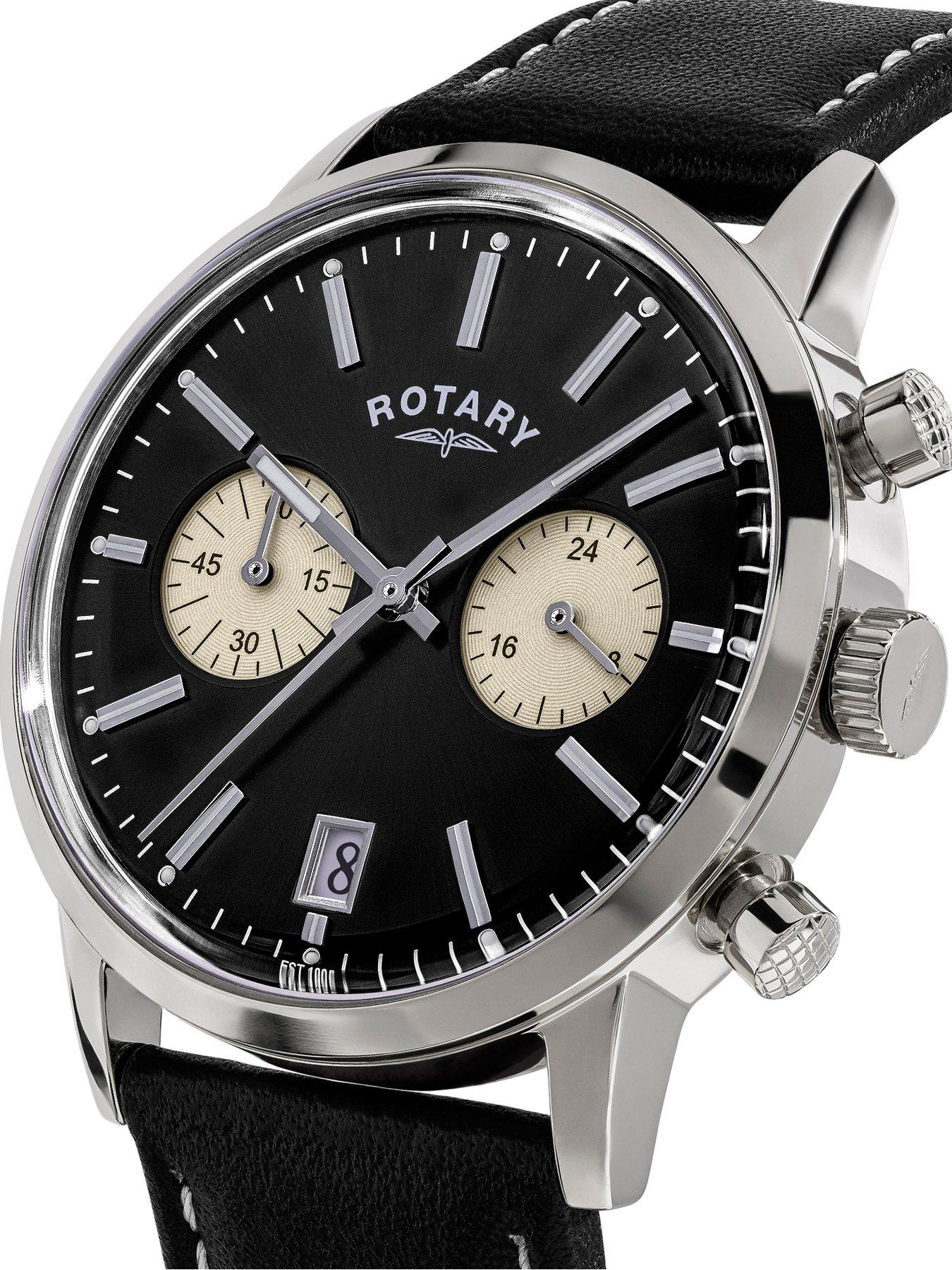 Image 2 of 6 of Rotary Rotary Men's SS Chronograph Black Strap Black Dial 50m