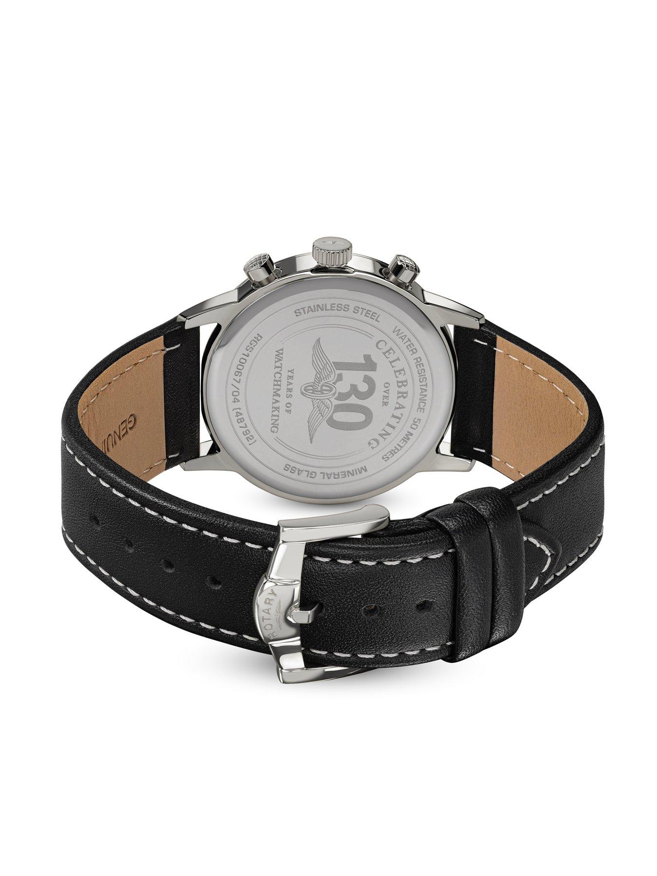 Image 4 of 6 of Rotary Rotary Men's SS Chronograph Black Strap Black Dial 50m
