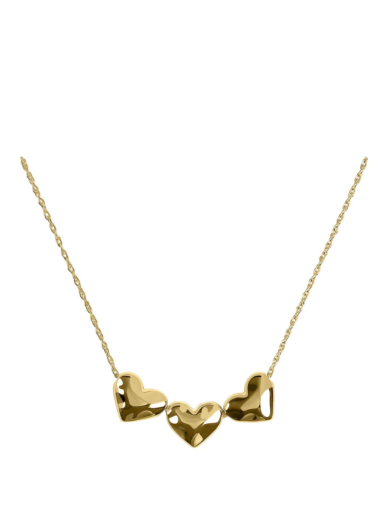 Radley Radley 18ct Gold Triple Hammered Heart Charm Necklace