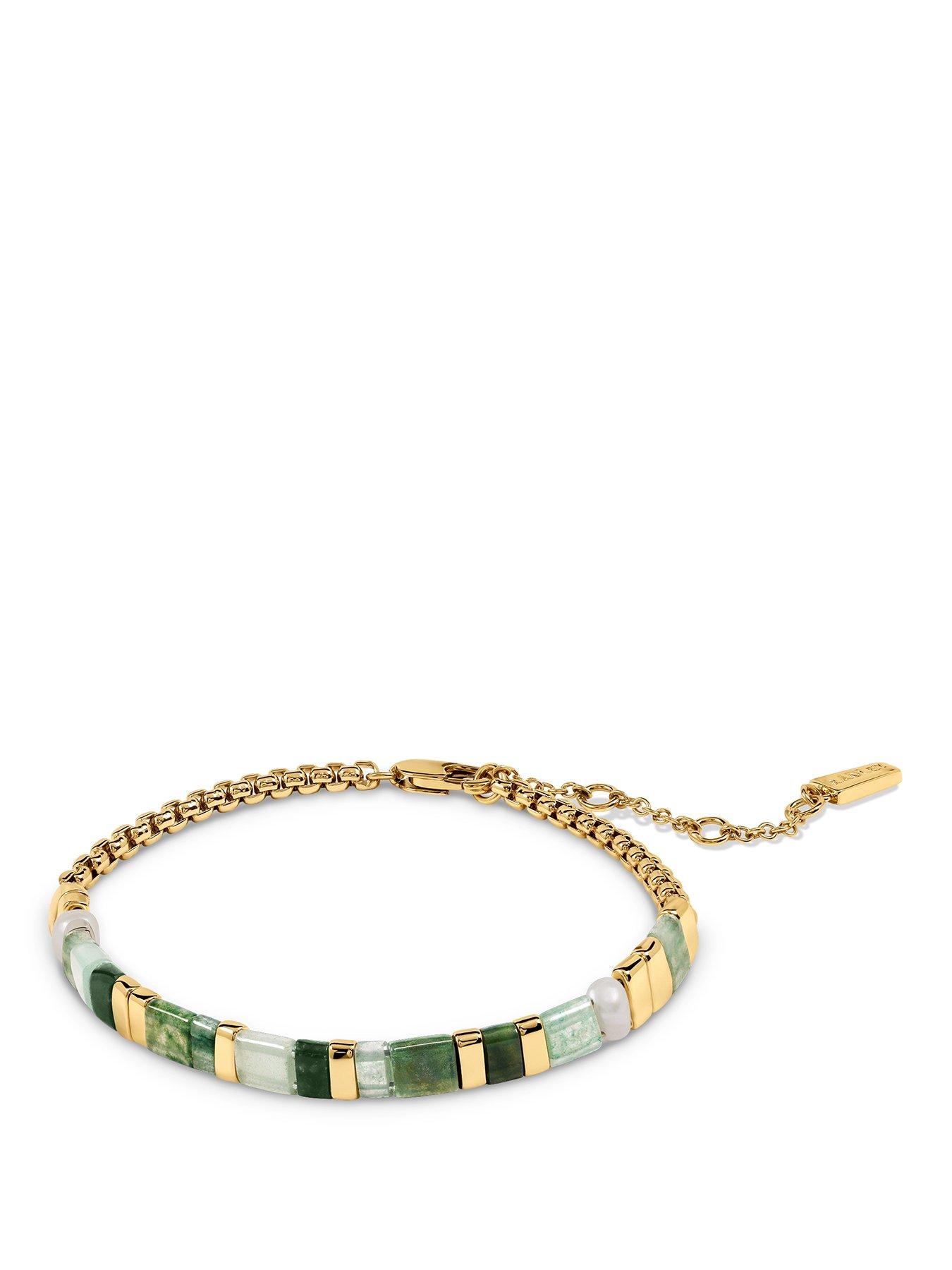 Radley Radley Pale Gold Green Tone Friendship Bracelet