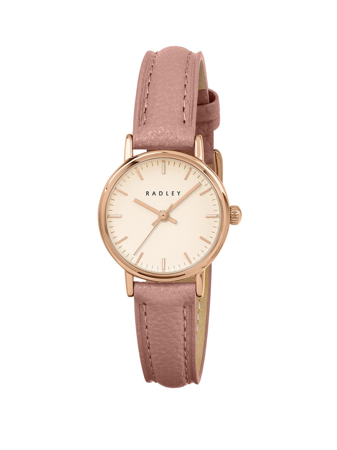 Radley Radley Rose Gold Plated Case Carnation Pink Leather Strap Watch