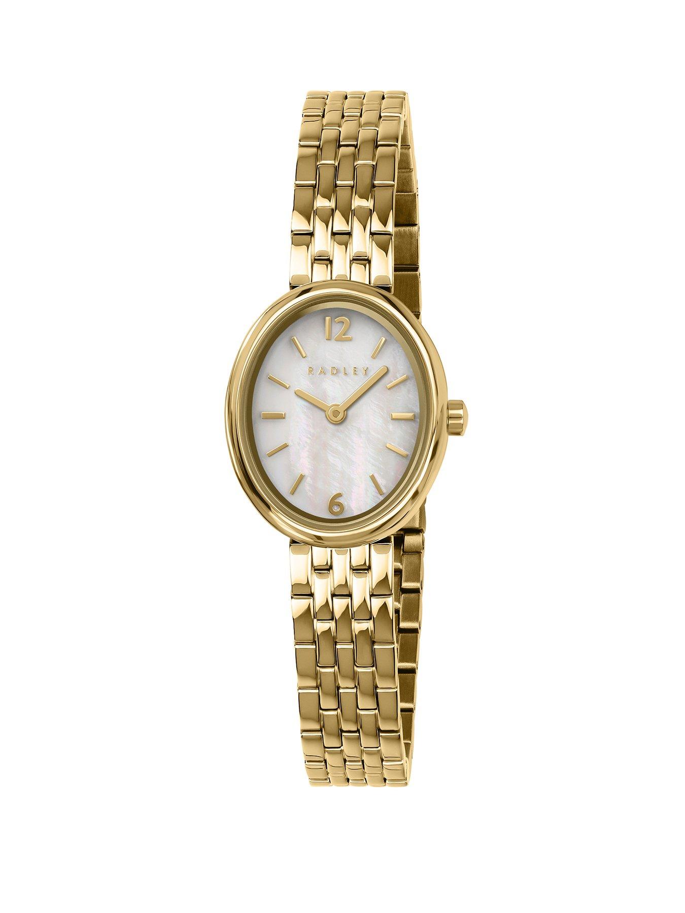Radley Radley Mother Of Pearl Dial Oval Pale Gold Plated Stainless Steel Bracelet Watch