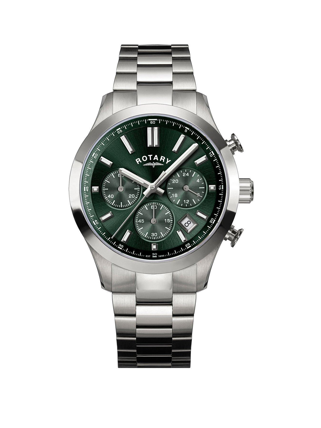 Rotary Rotary Men's SS Chronograph Bracelet Green Dial 50m