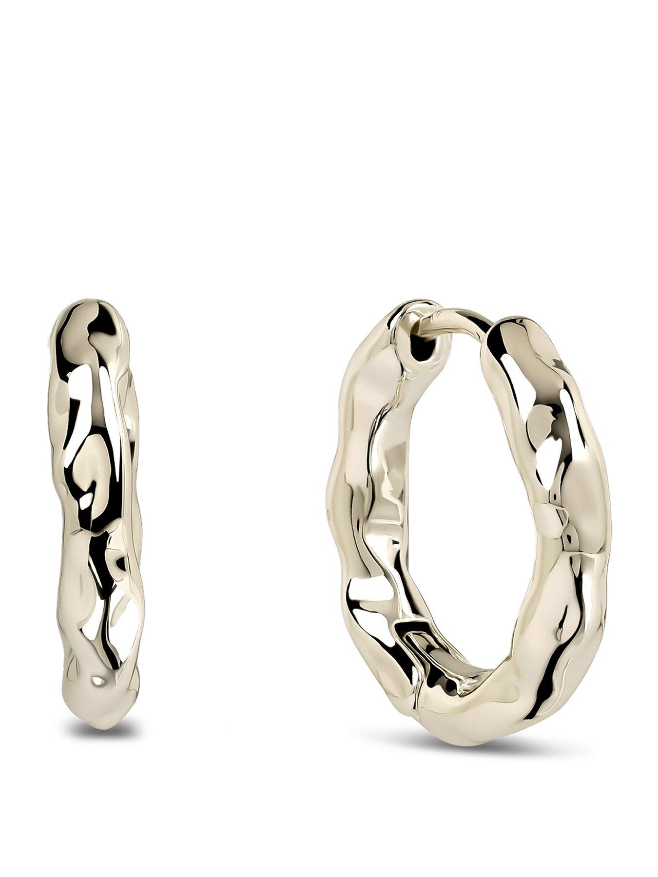 Radley Radley 18ct GP Hammer Hoop Earrings