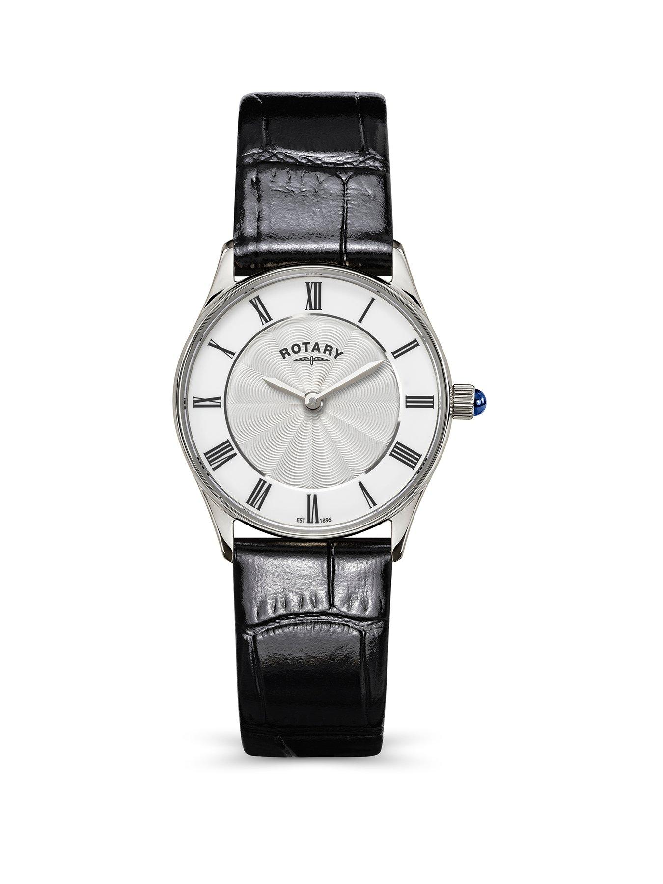 rotary-rotary-ladies-ss-black-strap-white-dial-50mfront