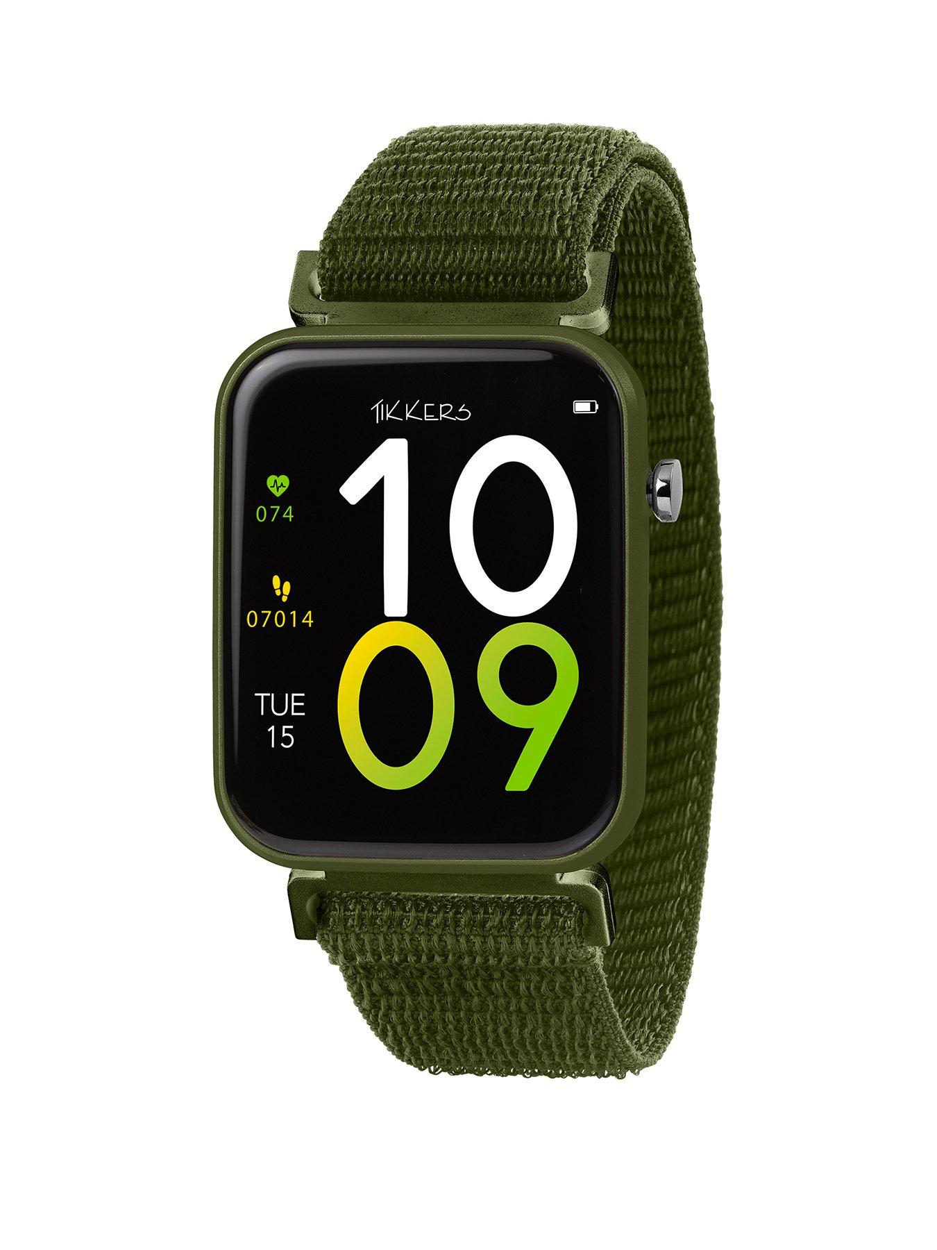 Tikkers Tikkers Smart Series 13 Green Velcro Strap Smart Watch