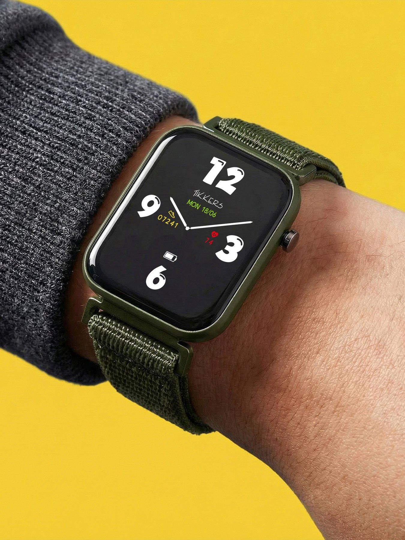 Image 2 of 6 of Tikkers Smart Series 13 Green Velcro Strap Smart Watch