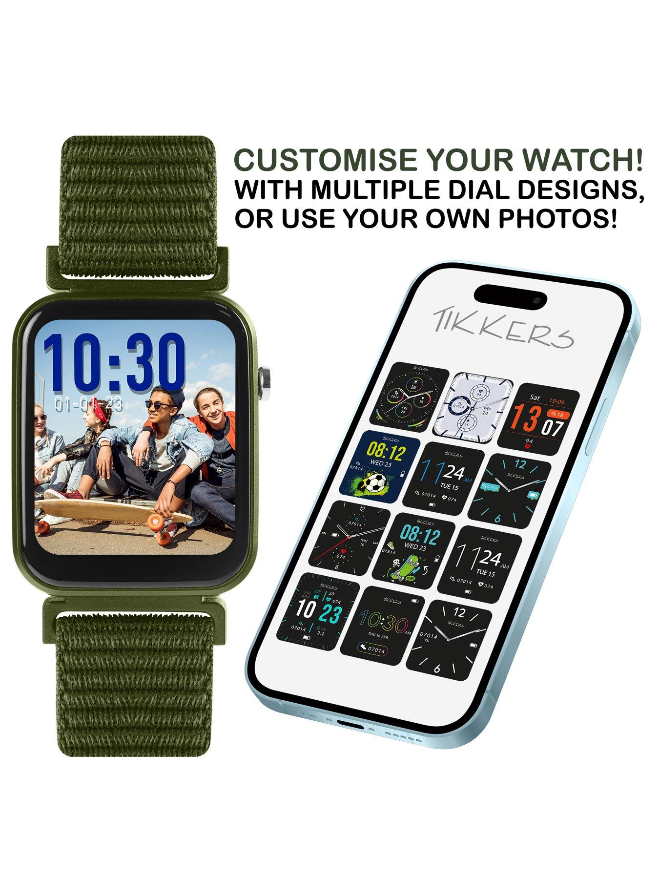 Image 4 of 6 of Tikkers Smart Series 13 Green Velcro Strap Smart Watch