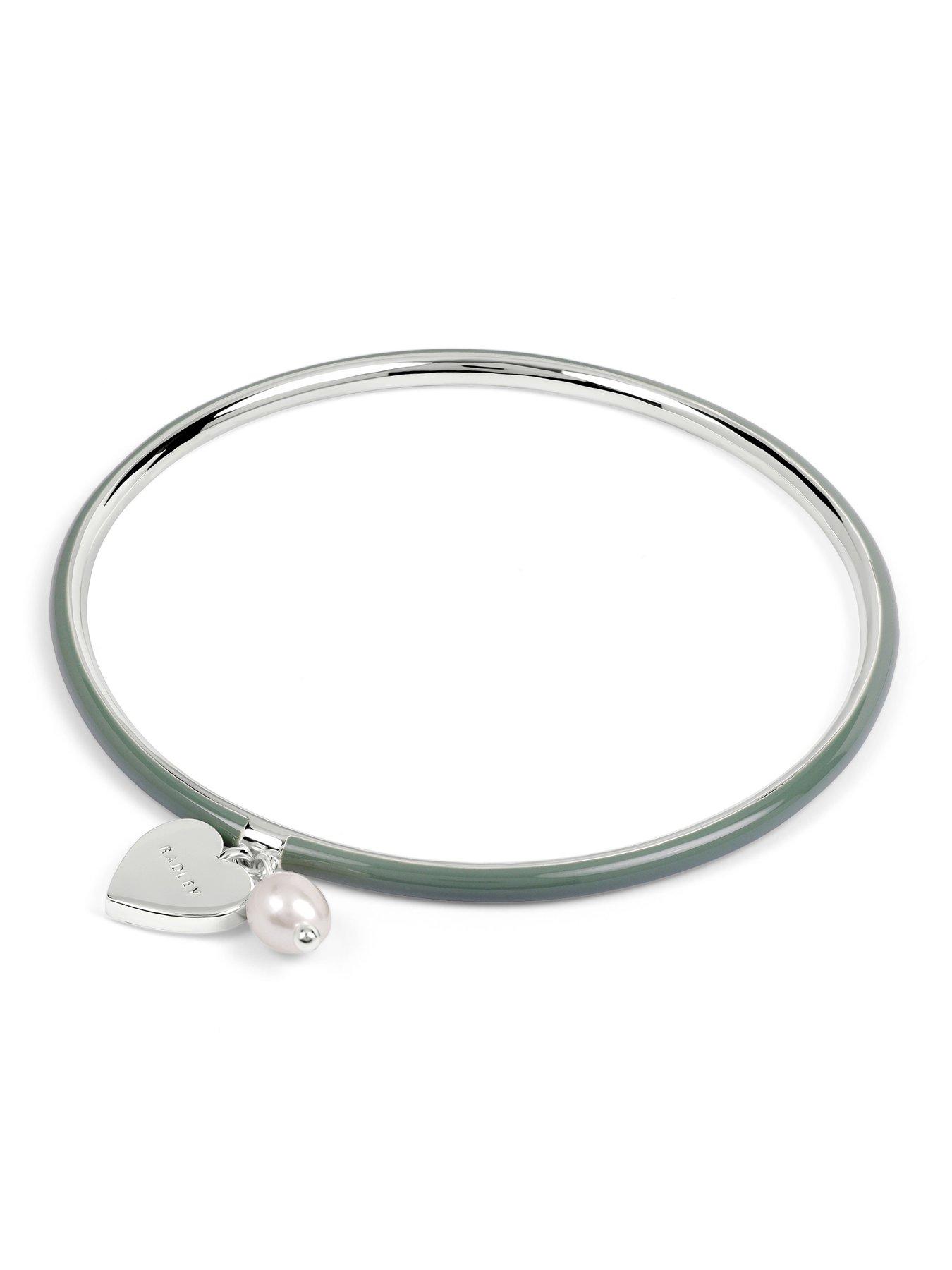 Image 3 of 5 of Radley Radley Silver Steel Enamel Bangle With Hanging Charms