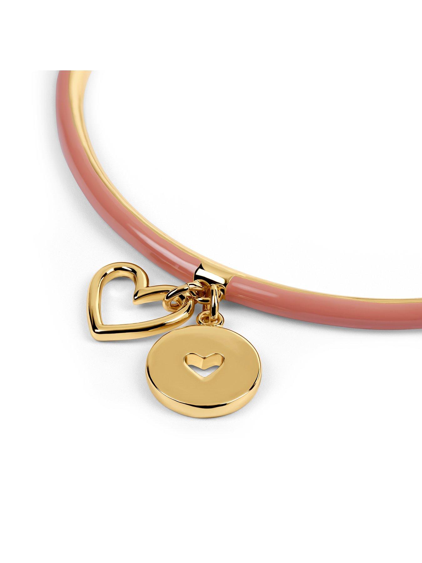 Image 3 of 5 of Radley Gold and Carnation Enamel Bangle With Hanging Charms