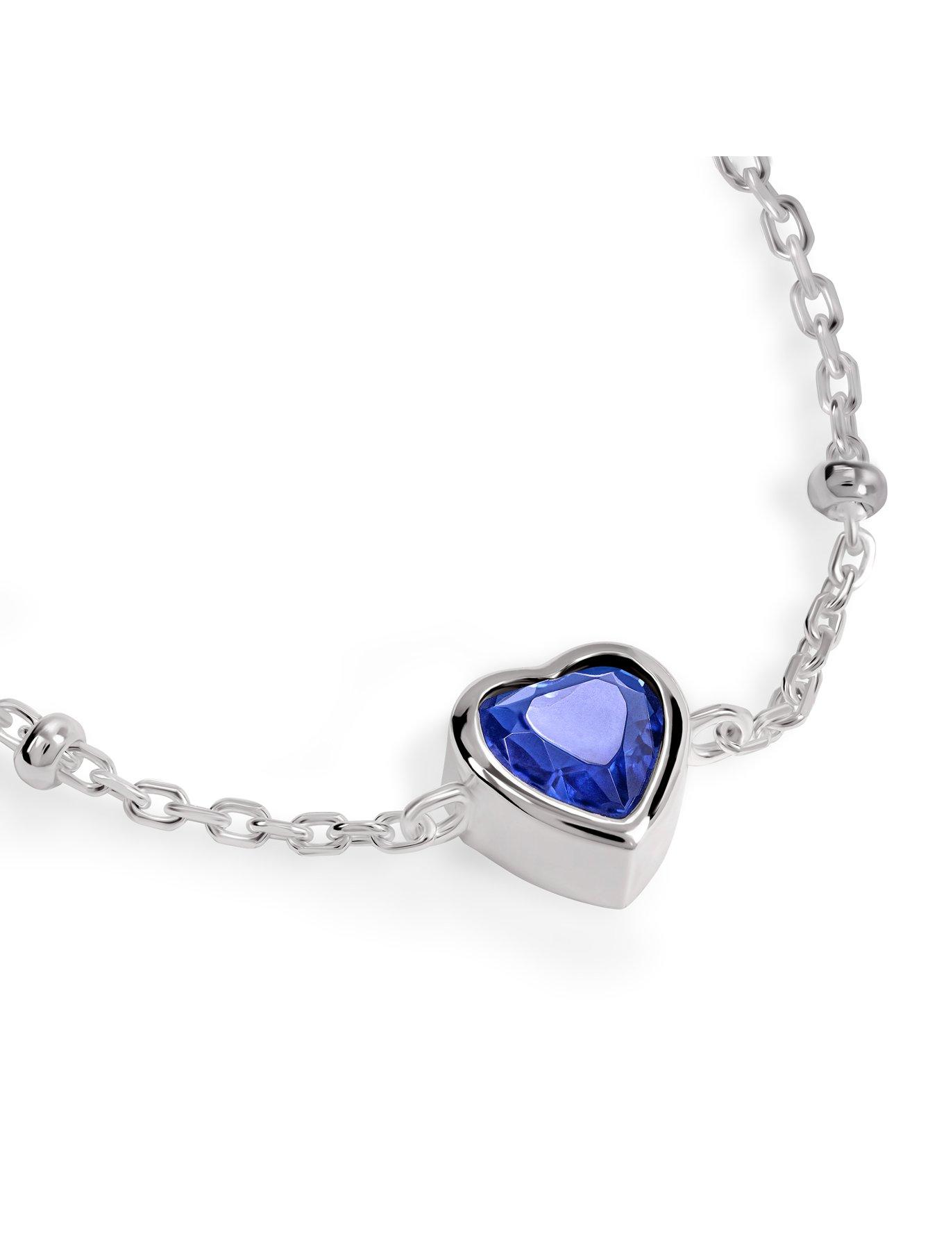 Image 3 of 4 of Radley Silver Plated Bobble Chain Saphire Heart Bracelet