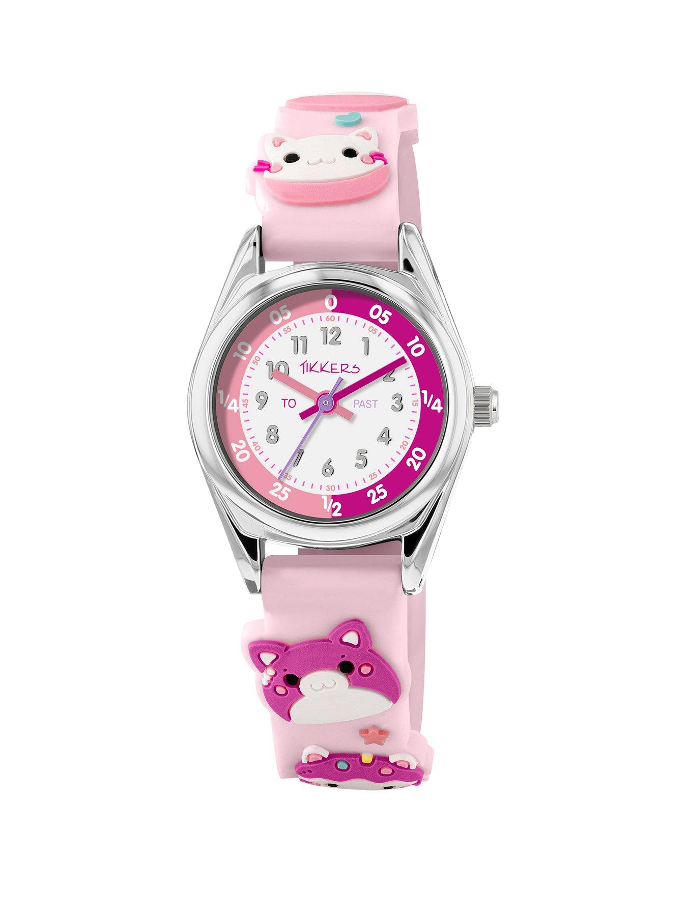 Tikkers Tikkers 3D Cat Pink Silicone Strap Watch