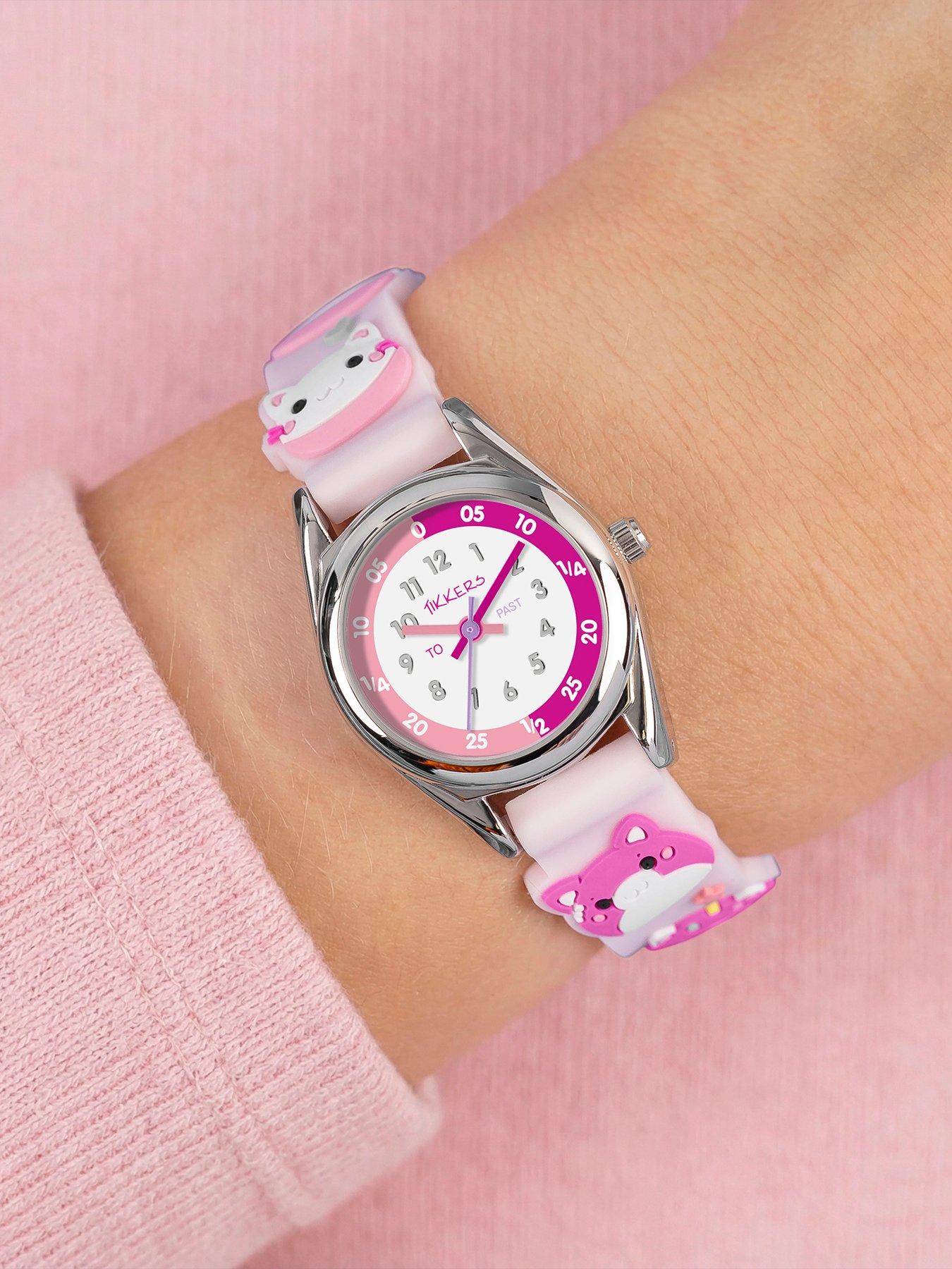 tikkers-3d-cat-pink-silicone-strap-watchstillFront