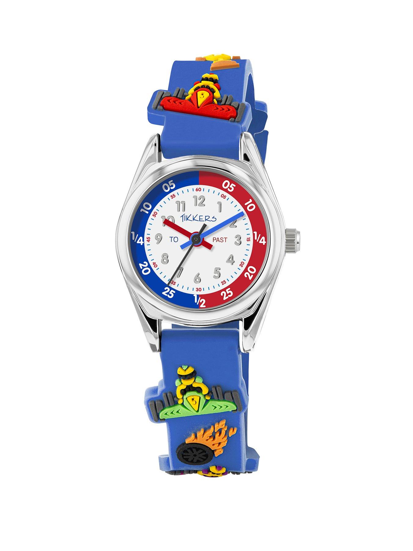 Tikkers Tikkers 3D Racing Car Blue Silicone Strap Watch