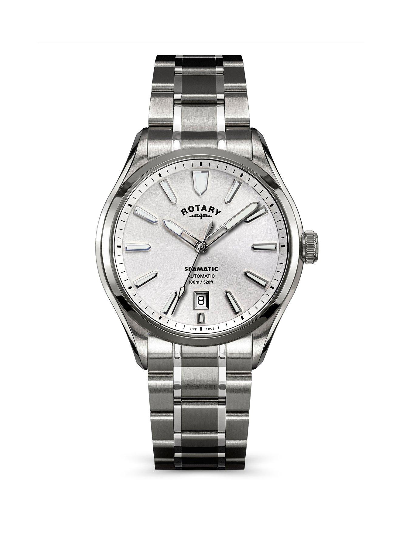 Rotary Rotary Men's Seamatic SS Bracelet Silver Dial 100m
