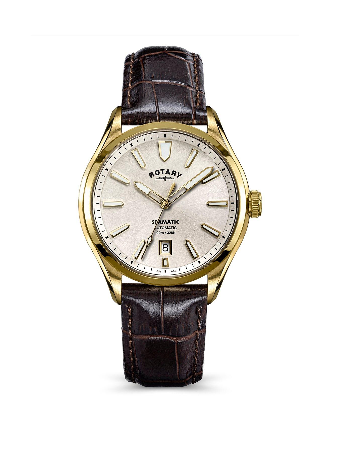 rotary-rotary-mens-seamatic-gp-brown-strap-silver-white-dial-100mfront