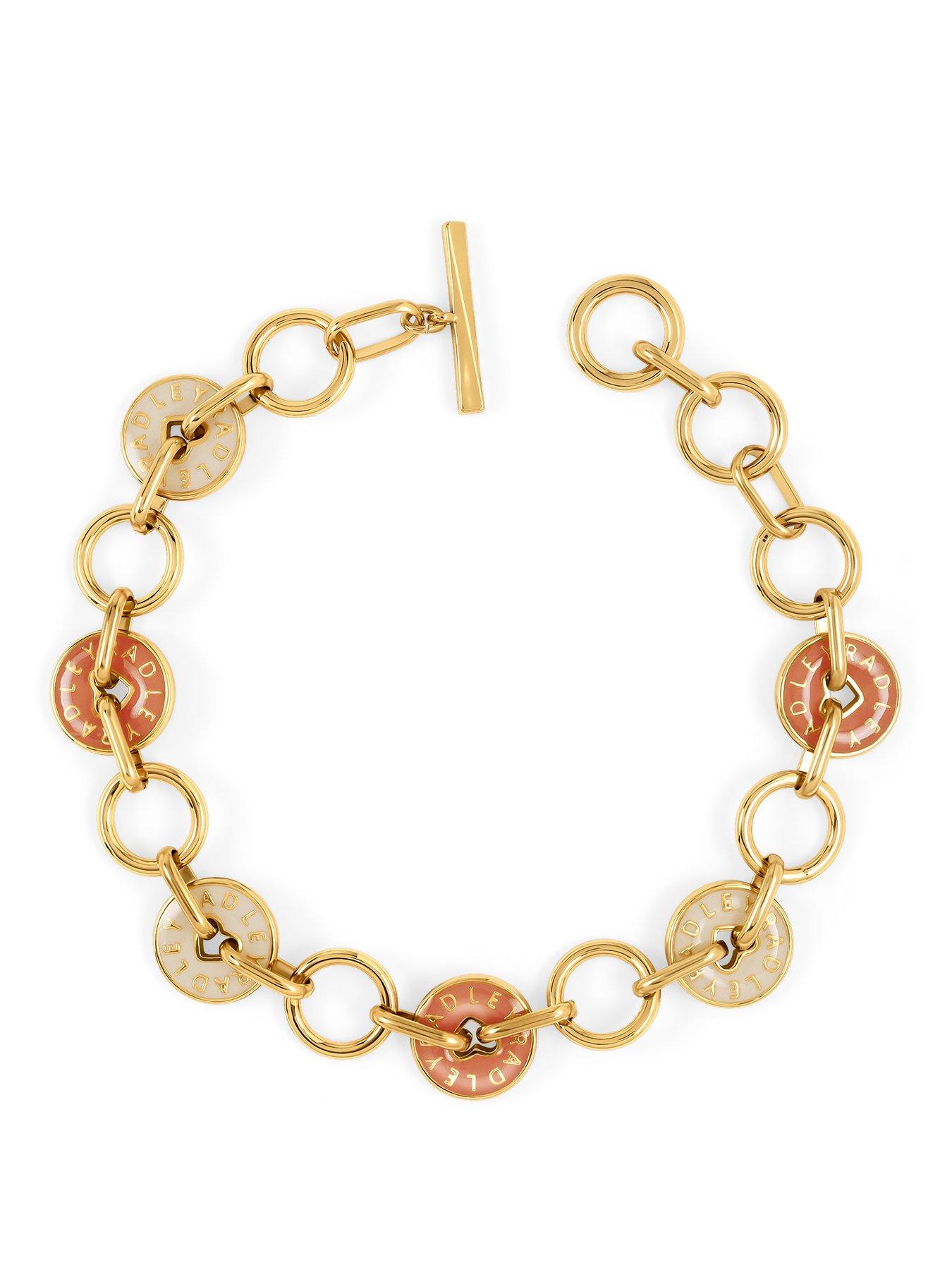 Radley Radley 18ct GP Salt and Carnation Enamel Charm Bracelet