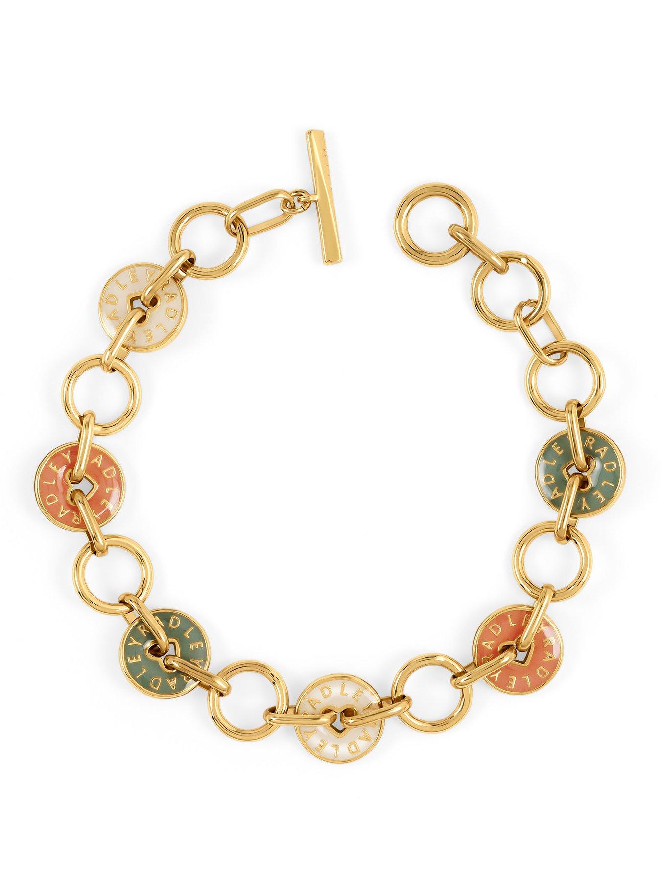 Radley Radley 18ct GP Salt, Pistachio and Carnation Enamel Charm Bracelet