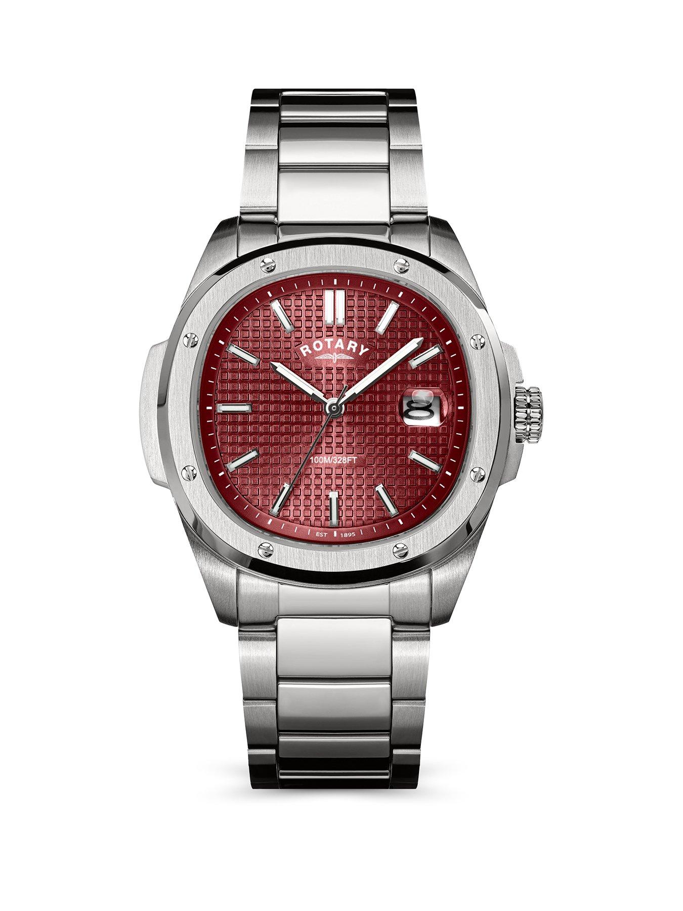Rotary Rotary Men's SS Blt Claret Dial 100m