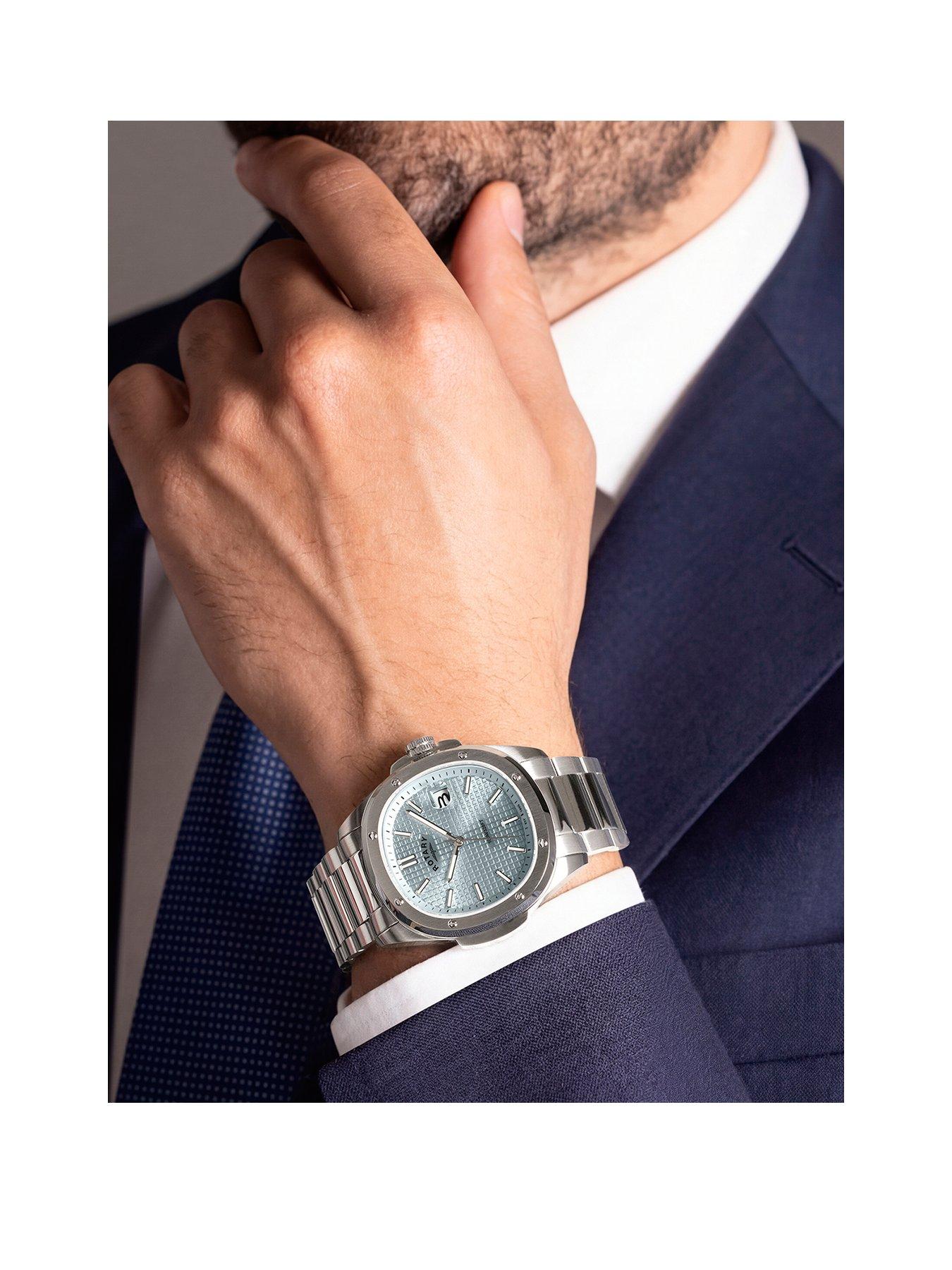 Rotary Rotary Men's SS Blt Pale Blue Dial 100m
