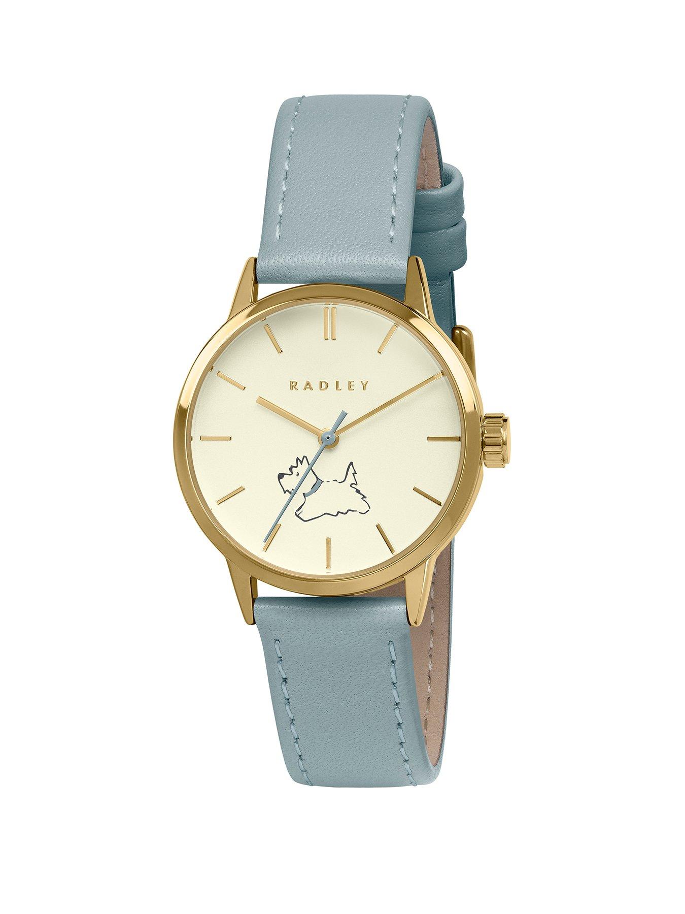 Radley Radley Walkies Gold Plated Pistachio Leather Strap Watch