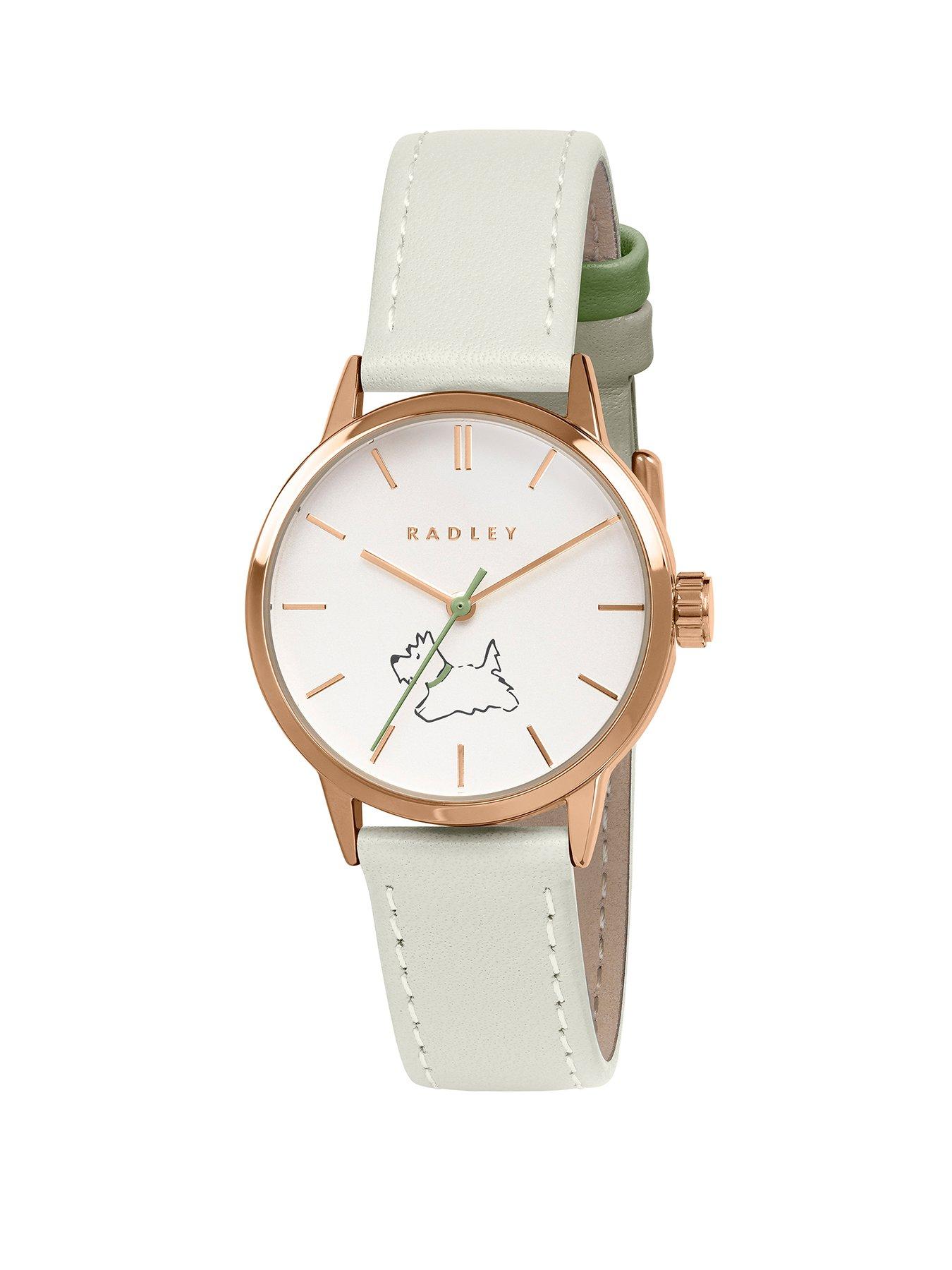 Radley Walkies Rose Gold Plated Salt  &  Apple Leather Strap Watch
