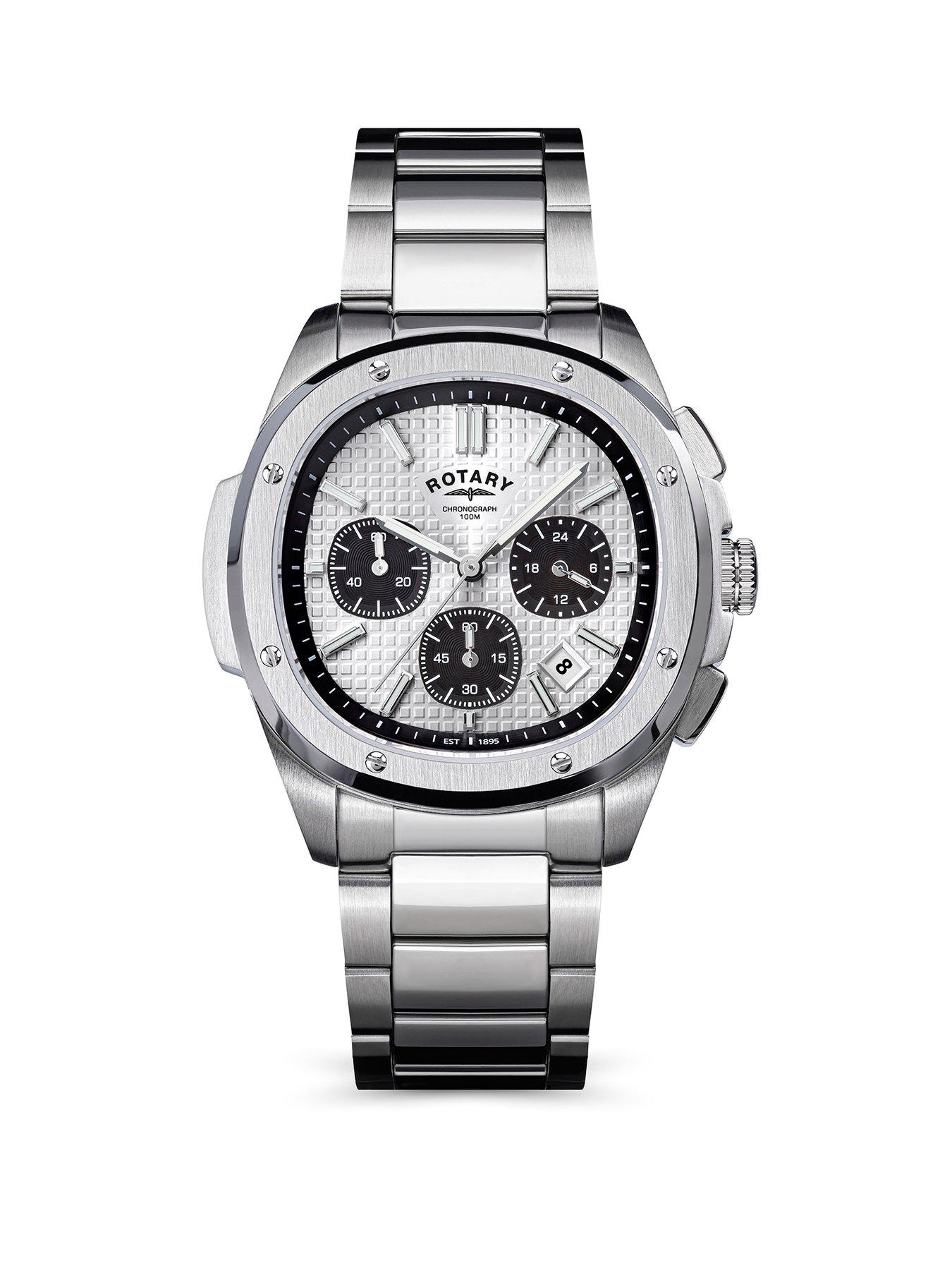Image 1 of 6 of Rotary Rotary Men's  SS Chronograph Bracelet Silver Dial 100m