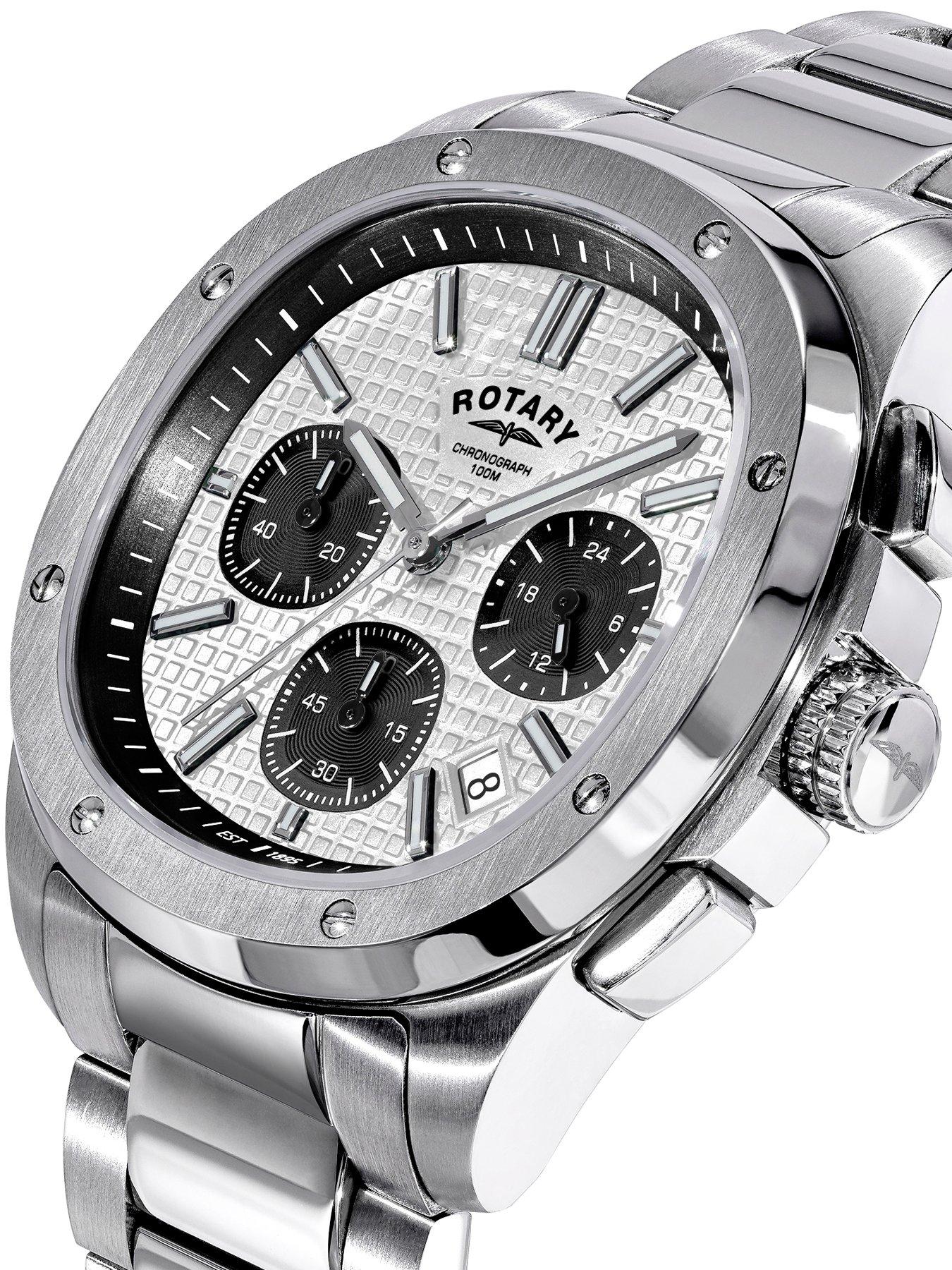 Image 2 of 6 of Rotary Rotary Men's  SS Chronograph Bracelet Silver Dial 100m