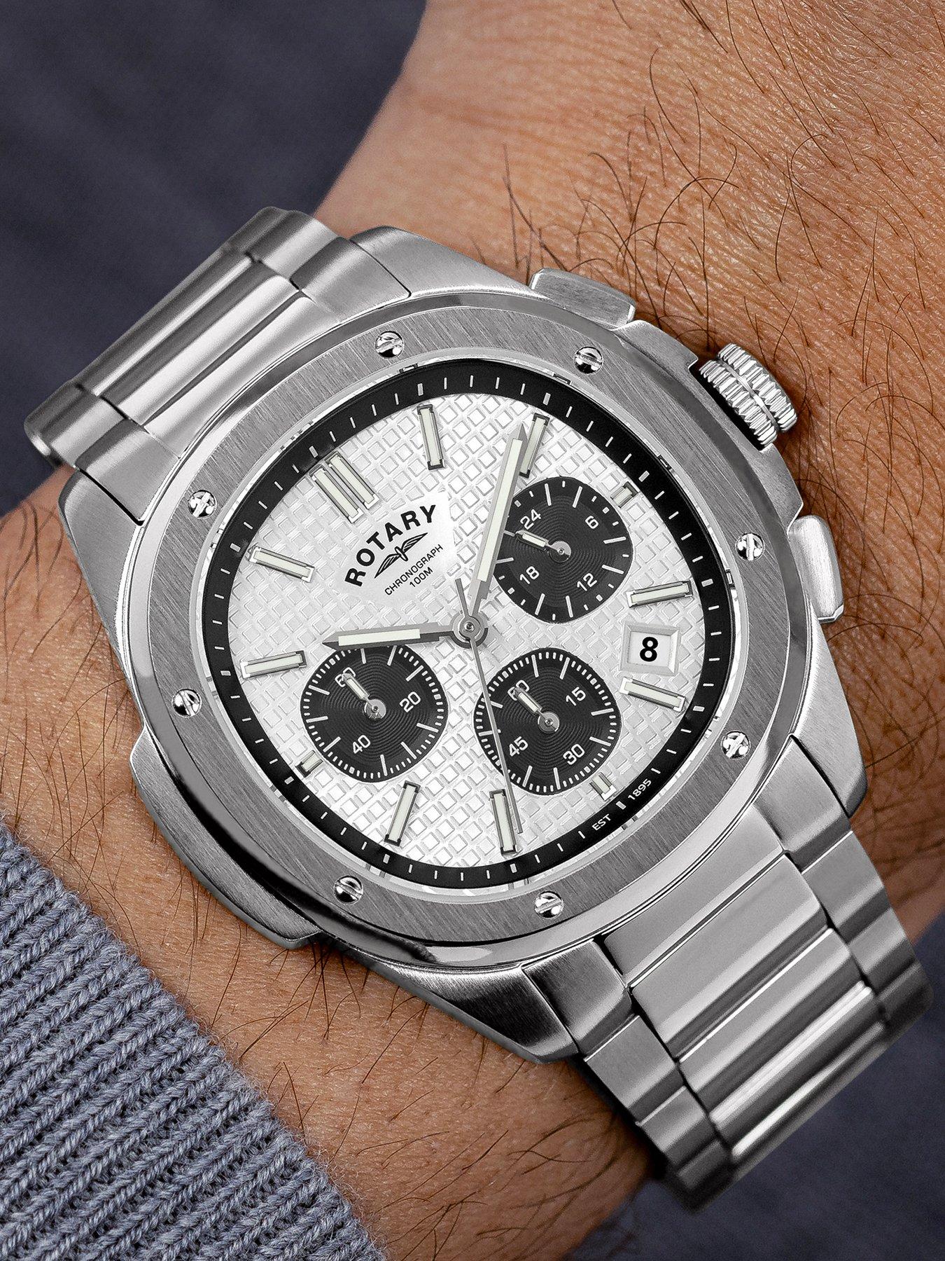 Image 3 of 6 of Rotary Rotary Men's  SS Chronograph Bracelet Silver Dial 100m