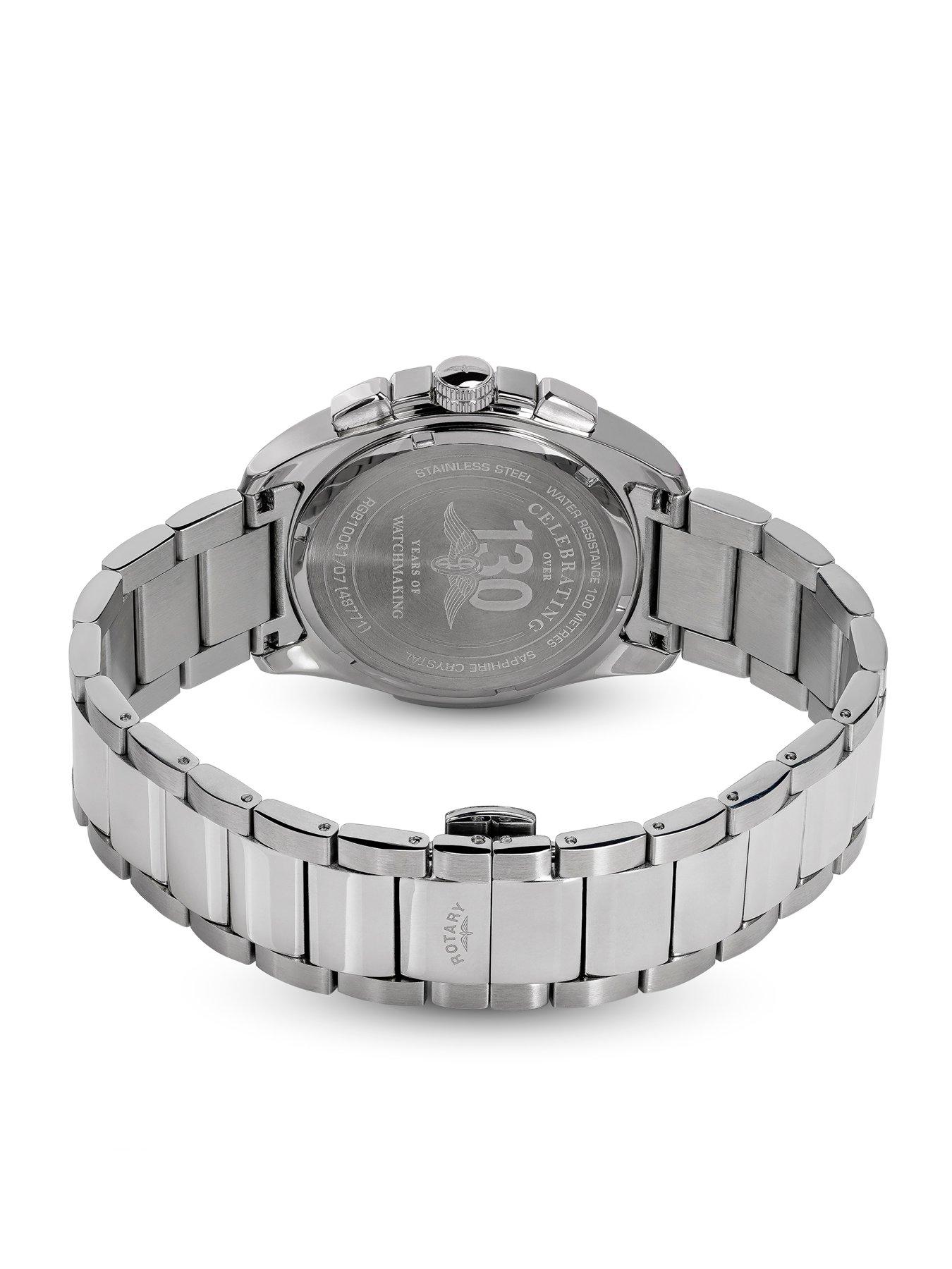 Image 4 of 6 of Rotary Rotary Men's  SS Chronograph Bracelet Silver Dial 100m