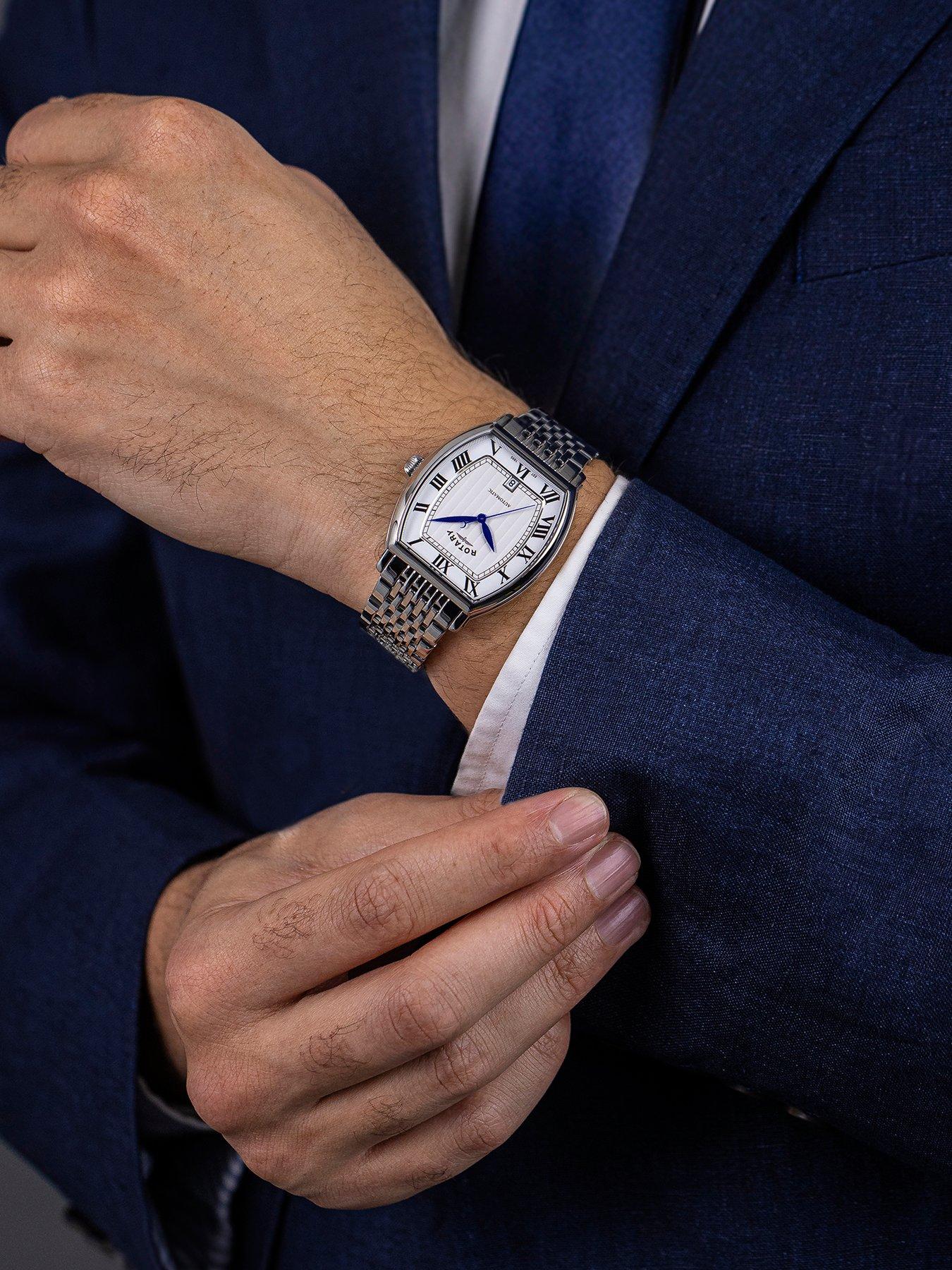 Image 3 of 6 of Rotary Rotary Men's Automatic SS Bracelet White Dial 50m