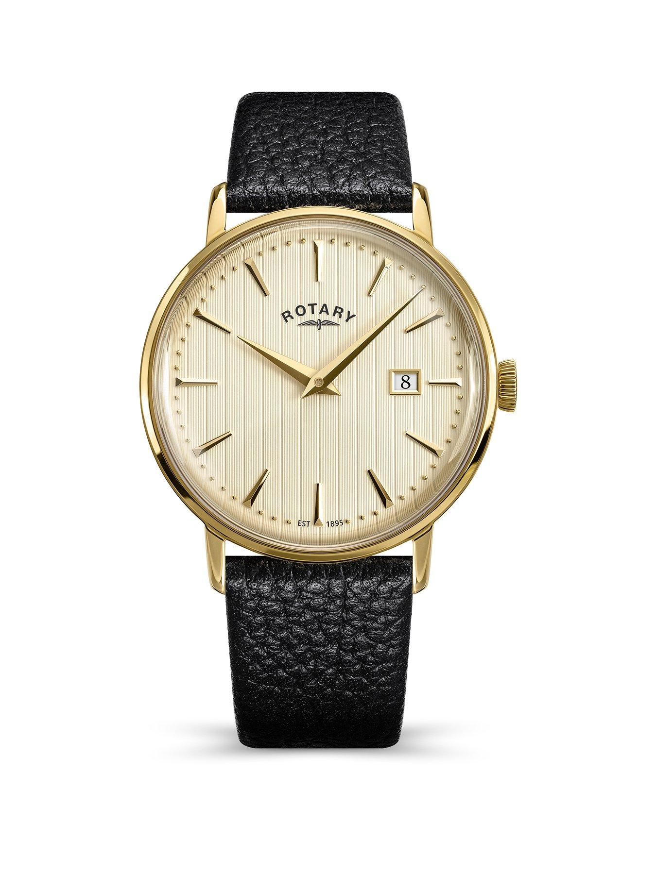 Rotary Rotary Men's GP Brown Strap Cream Dial 50m