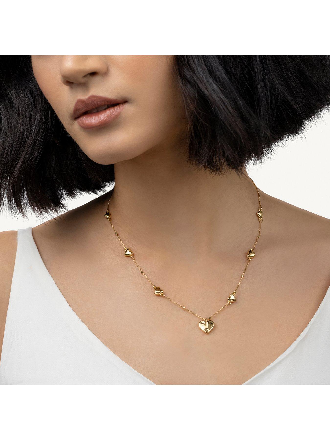 radley-gold-multi-hammered-heart-charm-necklacestillFront