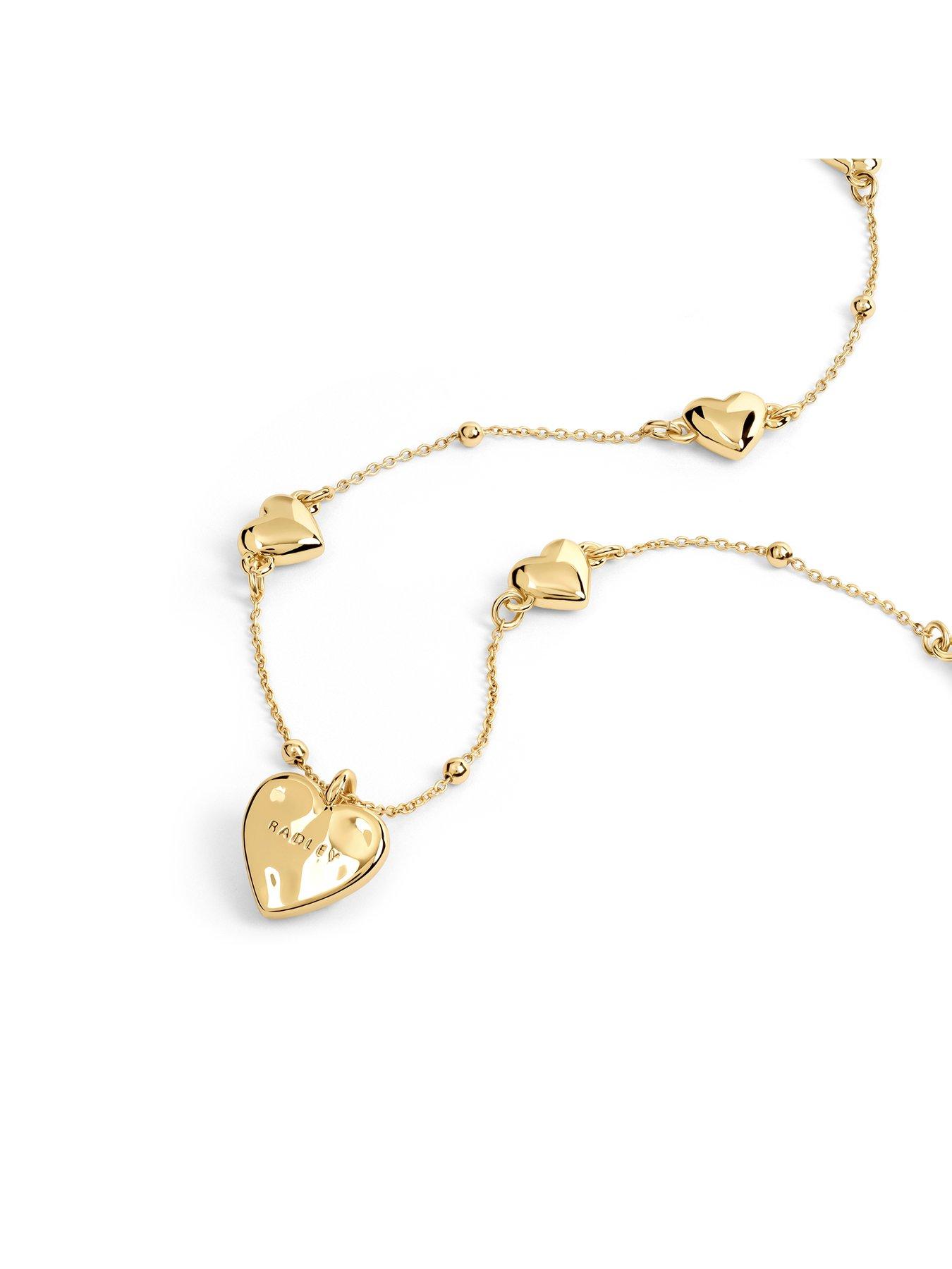 radley-gold-multi-hammered-heart-charm-necklaceback