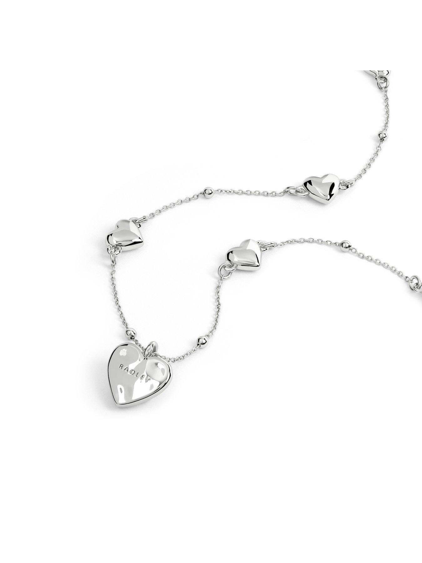 Image 3 of 4 of Radley Radley Silver  Multi Hammered Heart  Charm Necklace