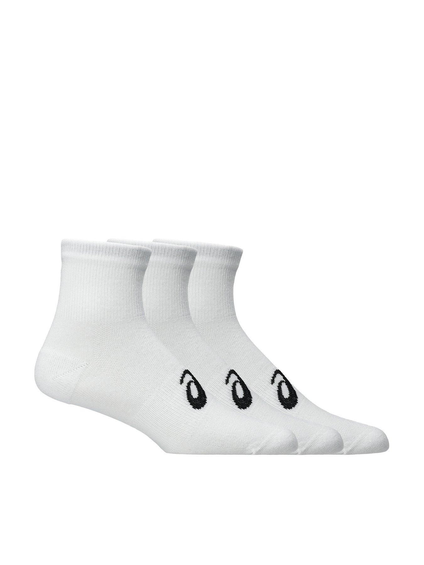 Asics AEG 3 Pack Quarter Socks - White