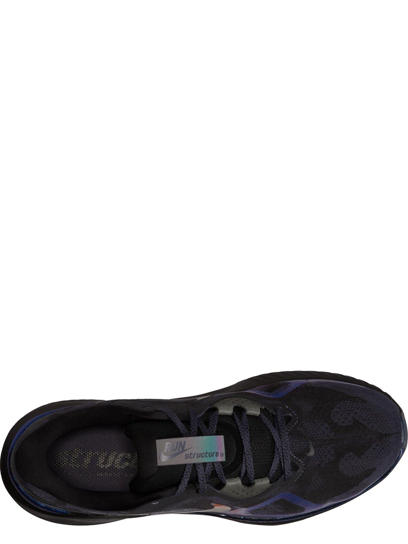 Image 2 of 4 of Nike Mens Running Structure 26 Lace-Up Cushioned Trainers - Black