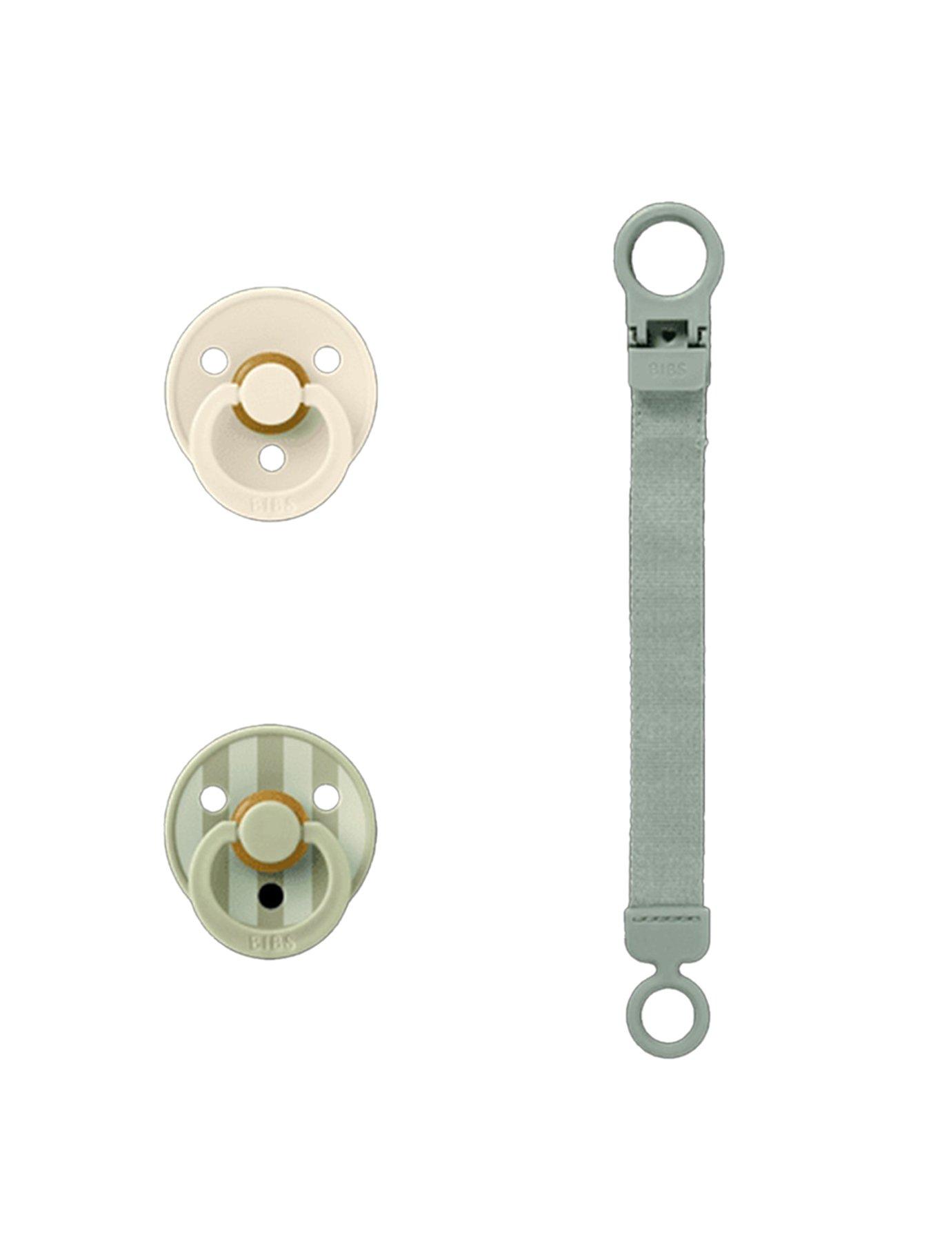 BIBS Colour Pacifier & Loop Clip Gift Set Latex Size 1 - Sage