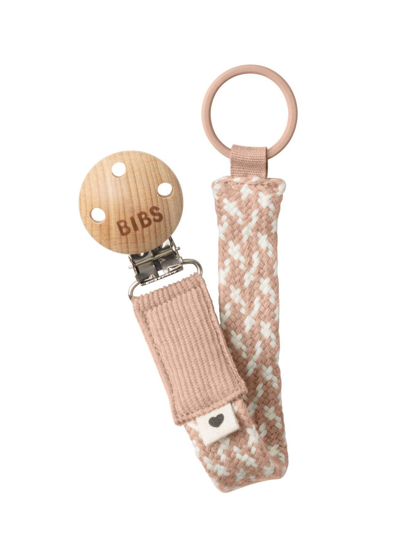 Image 1 of 2 of BIBS Pacifier Clip Braided - Blush/Ivory