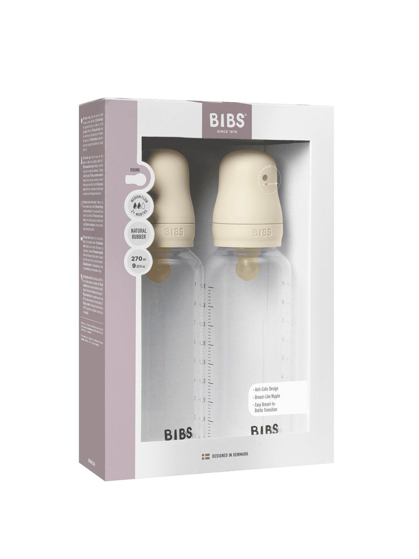 Image 1 of 2 of BIBS Baby Bottle Round Latex 2 pack 270 ml Medium Flow - Ivory